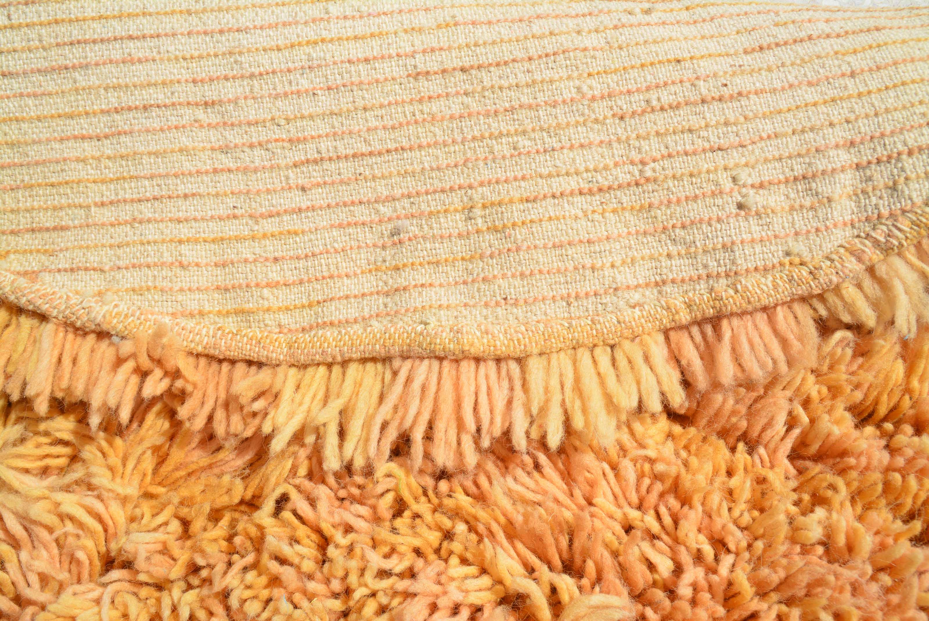 Aurora (5'10" Round) - Golden Orange Boujaad Rug - Hand-Dyed Wool - Image 3