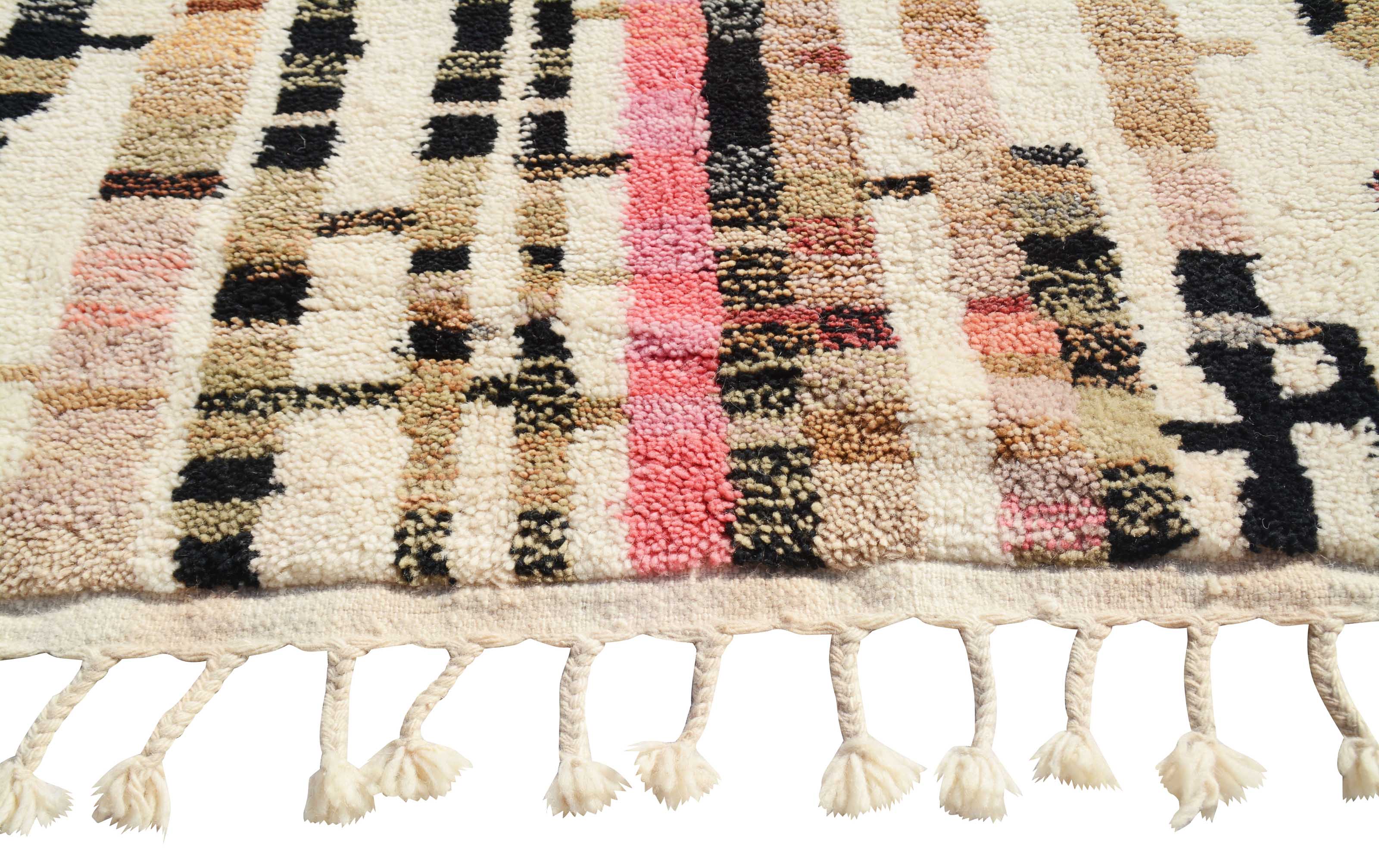 Azilal Love (4'3" x 6'0") - Abstract Pink & Multicolor Vertical Totem Azilal Rug - Image 3