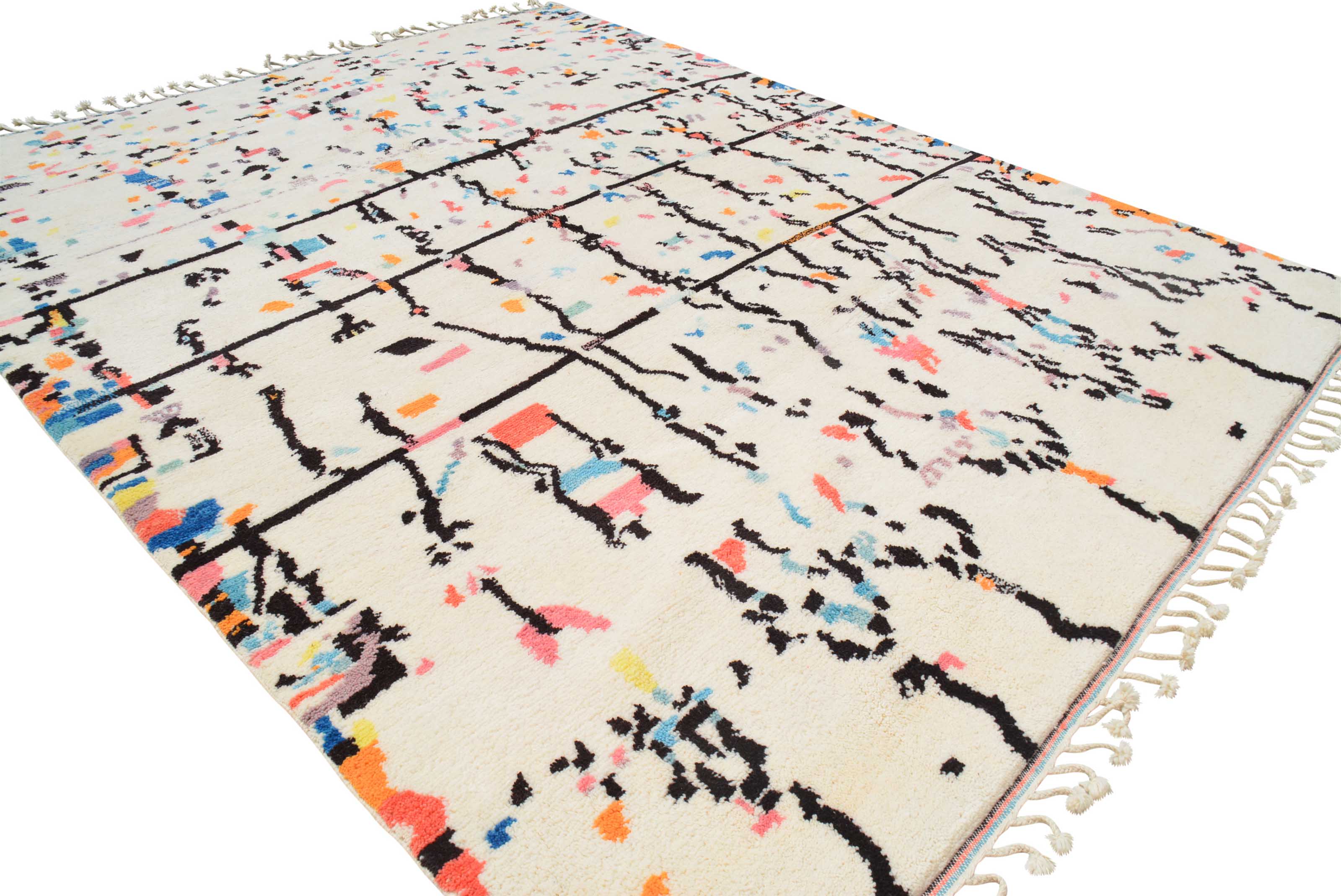 Blake (9'2" x 11'6") - Abstract Multicolor Confetti & Sketch Azilal Rug - Image 5