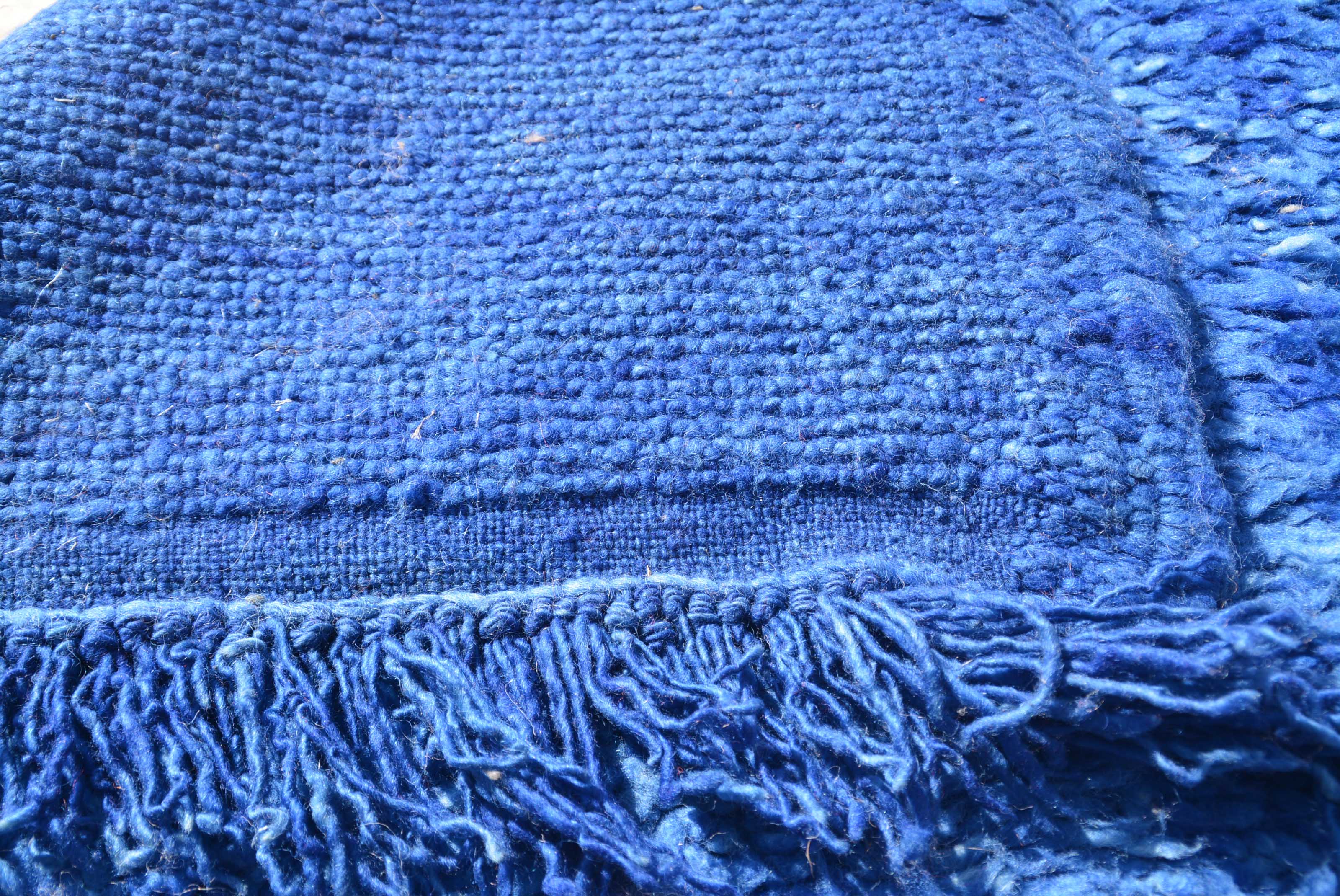 Blue Crush (6'9" x 10'6") – Vintage Solid Blue Moroccan Area Rug - Image 3