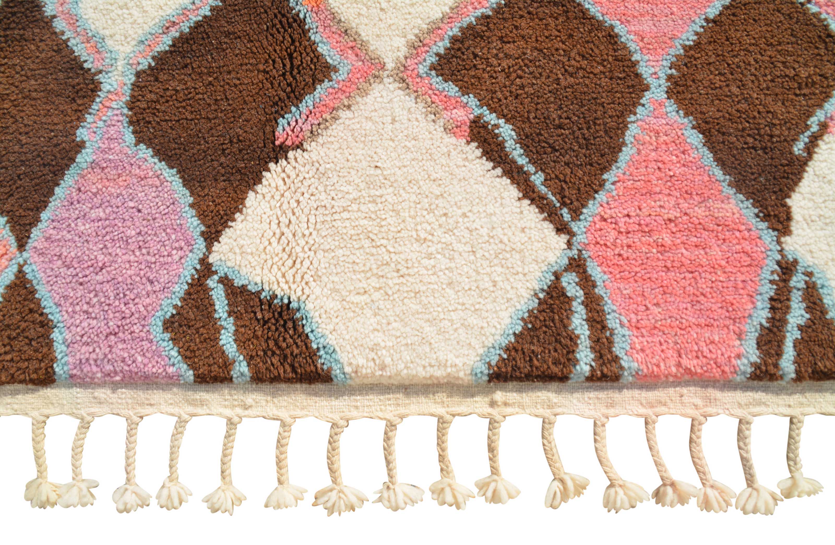 Blushing Orange - Custom Bespoke Orange & Pink Diamond Moroccan Azilal Berber Rug - Image 3