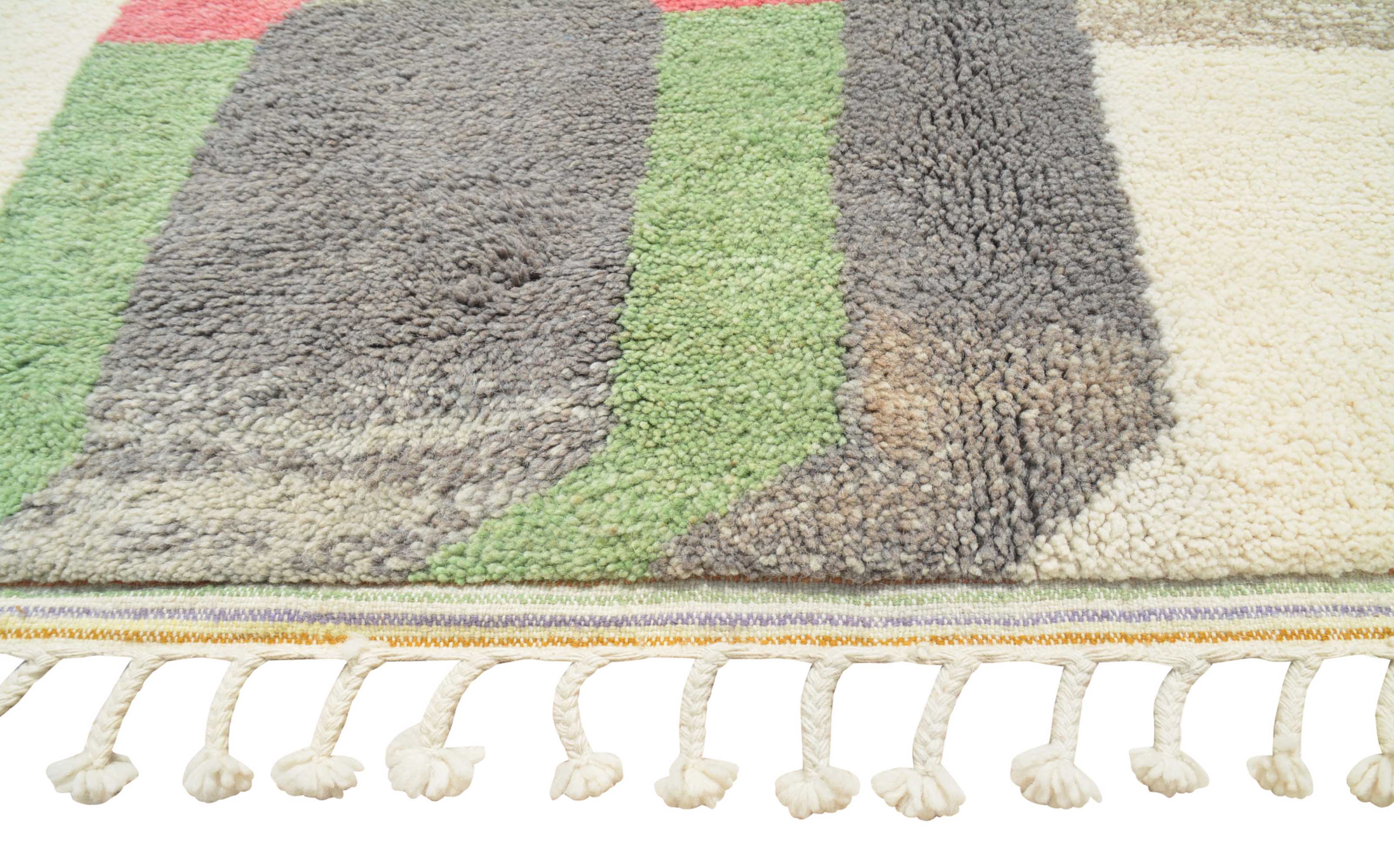 Boho Splash (7'2" x 9'2") - Vibrant Abstract Multicolor Geometric Azilal Rug - Image 3