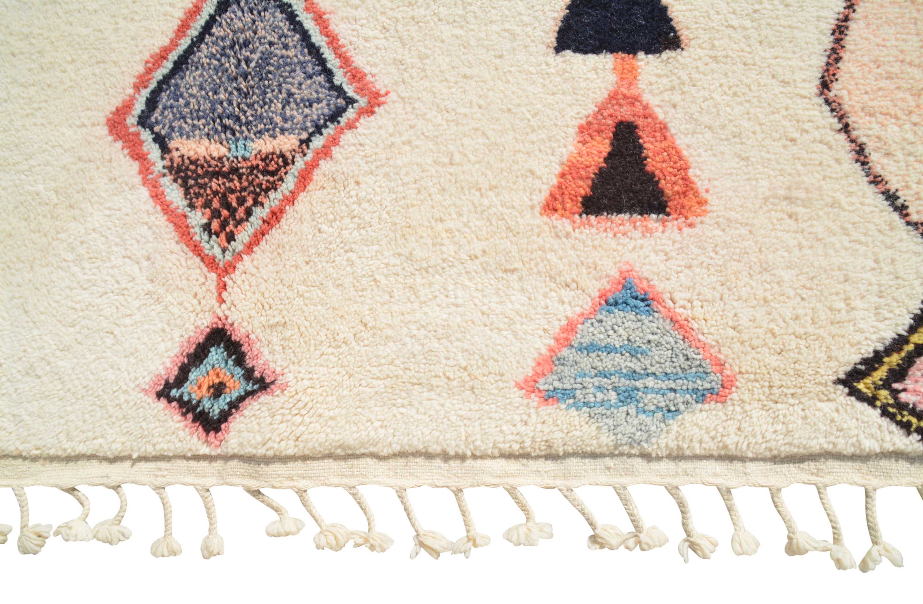 Brilliant Day (9'4" x 11'6") - Abstract Multicolor Tribal Diamond Totem Azilal Rug - Image 3