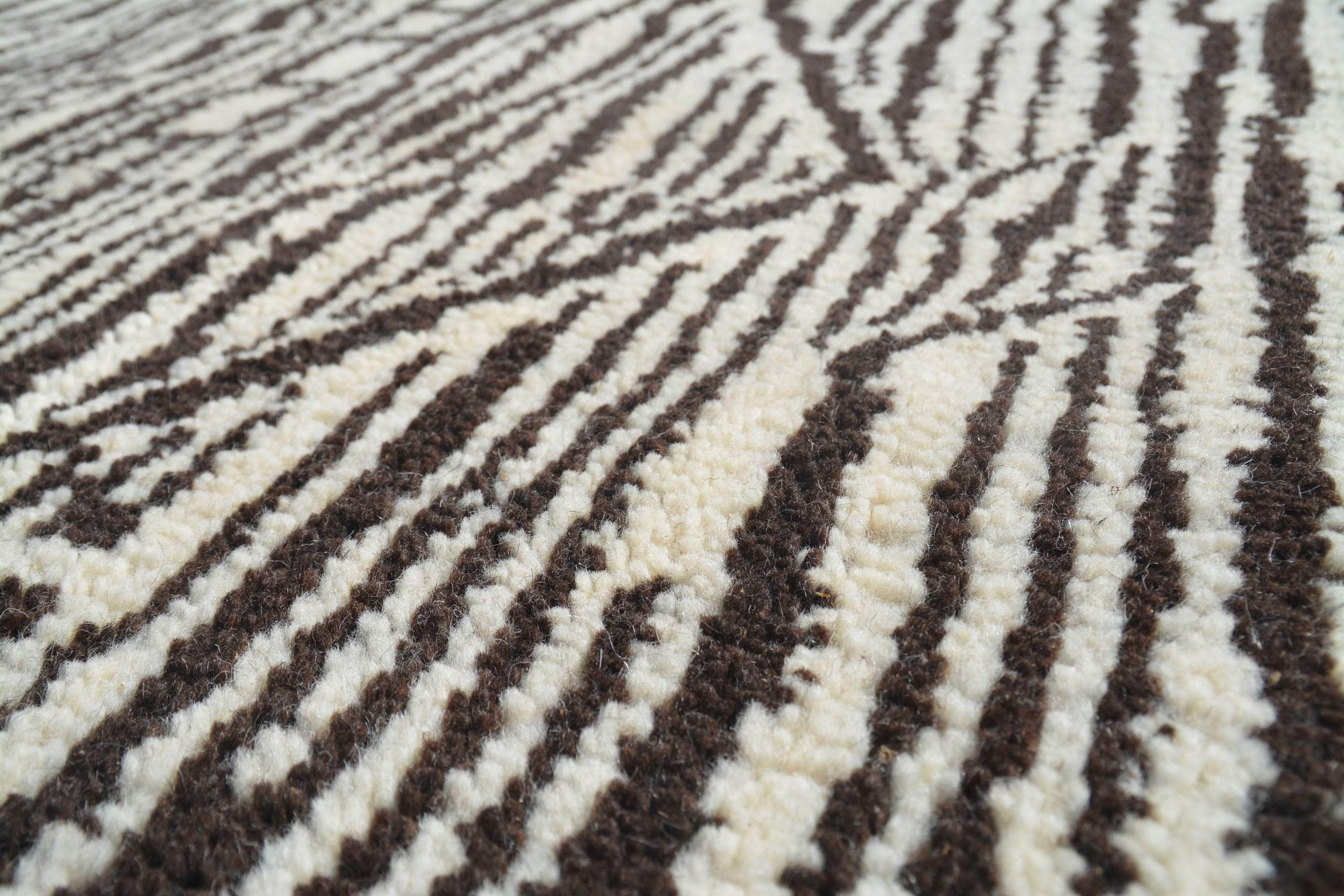 Chasing - Custom Bespoke Charcoal & Cream Abstract Moroccan Azilal Berber Rug - Image 2