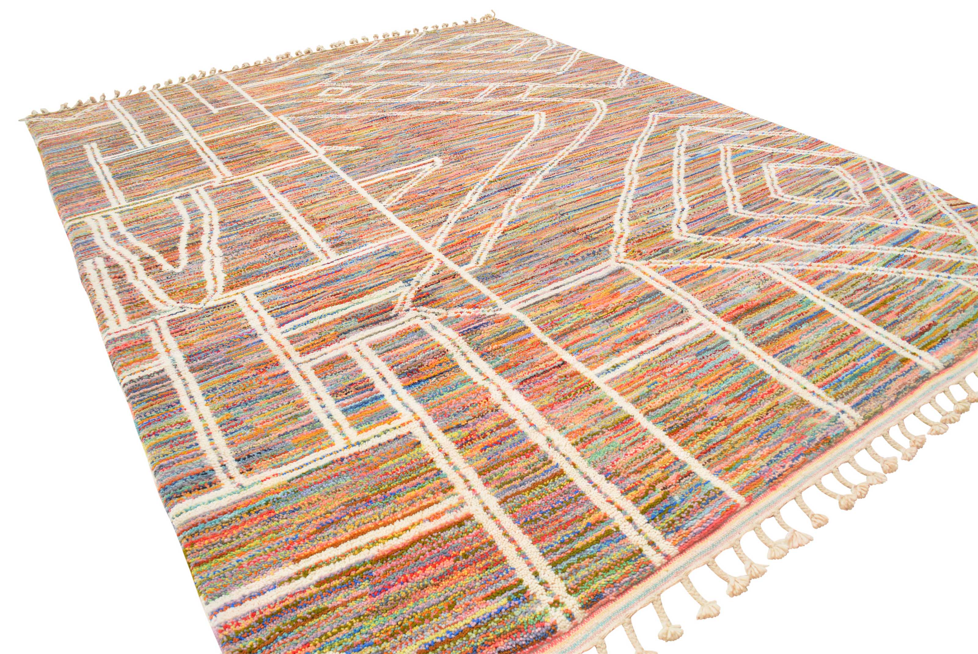 Chronos (8'0" x 10'4") - Vibrant Multicolor Abstract Geometric Azilal Rug - Image 5