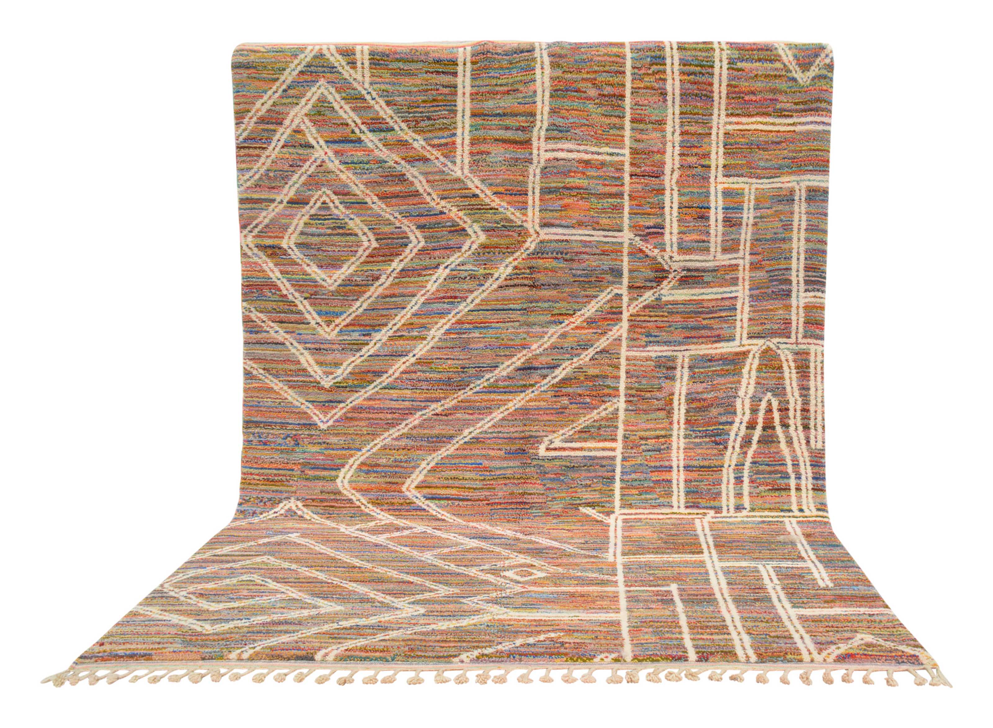 Chronos (8'0" x 10'4") - Vibrant Multicolor Abstract Geometric Azilal Rug - Image 6