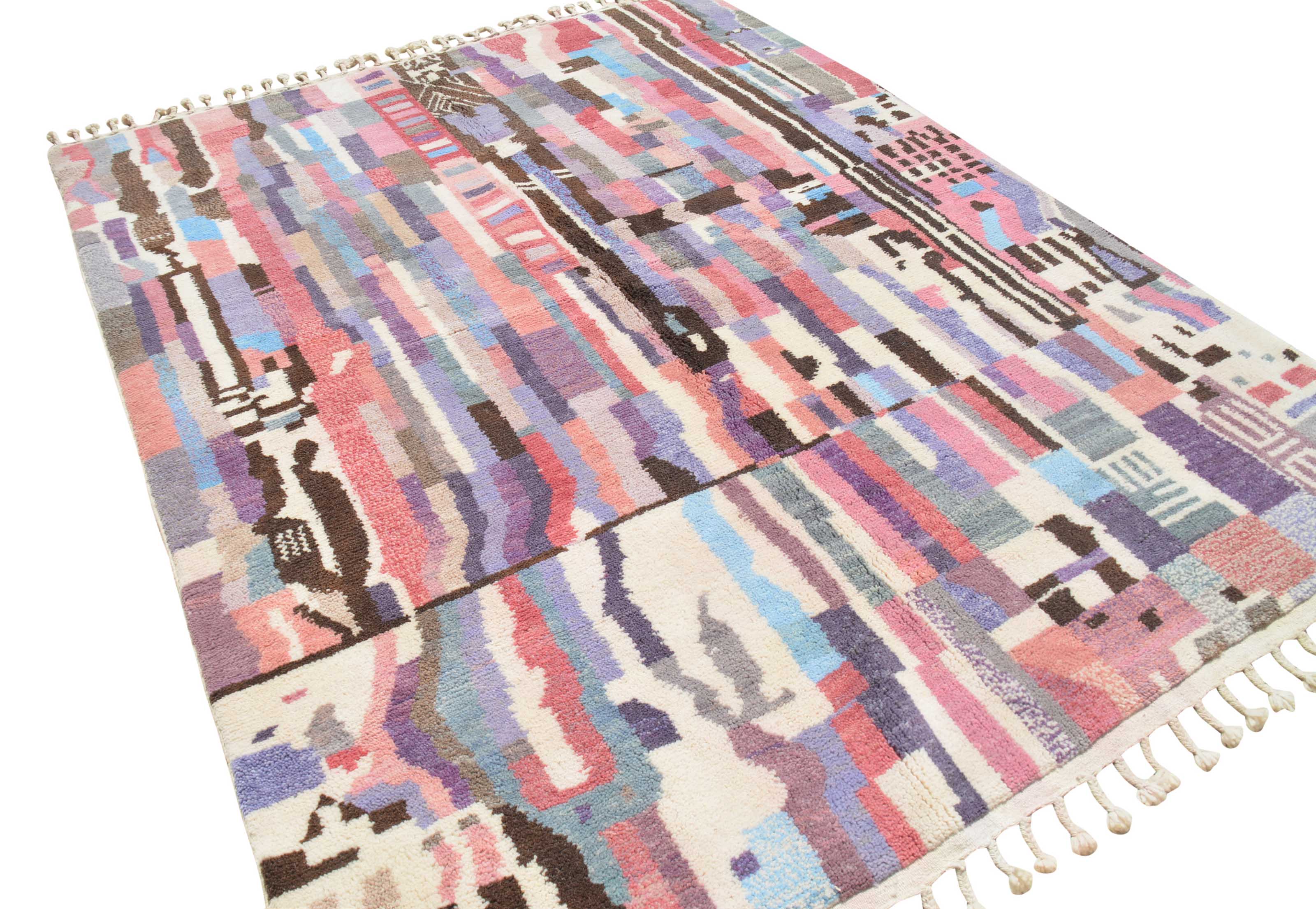 City Lights (7'0" x 9'0") - Colorful Abstract Moroccan Area Rug - Hand-Dyed Wool - Image 2