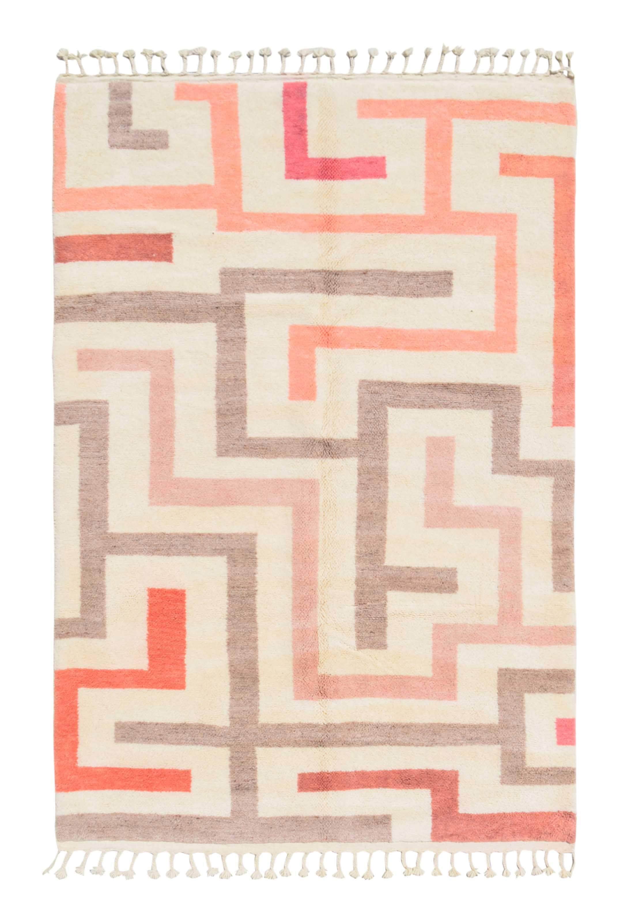 Darlin | Bespoke Pink Tetris Geometric Azilal Rug