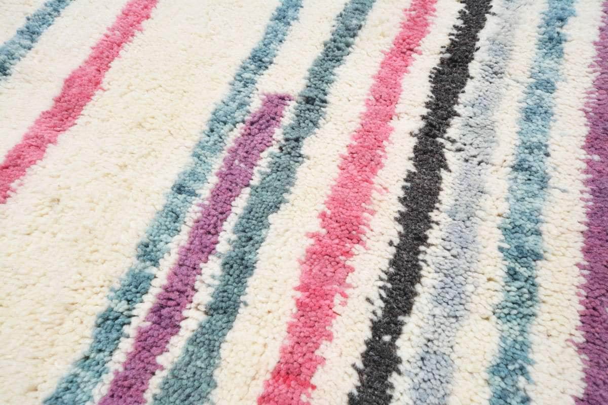 Debut (4' x 6'4") - Vibrant Multi-Color Vertical Stripe Azilal Rug - Image 2