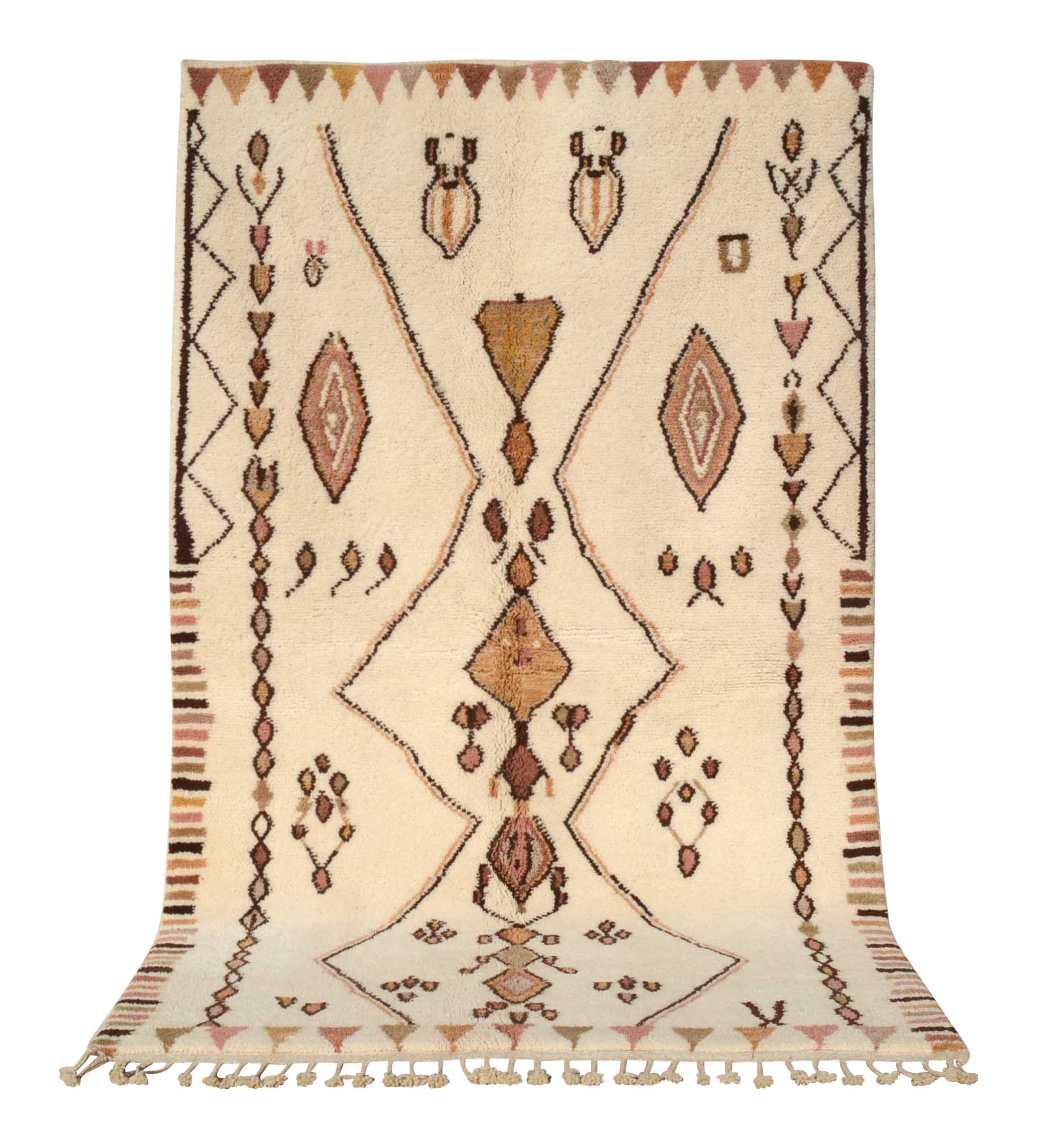 EarthAura (5'0" x 8'0") - Earthy Totem Geometric Azilal Rug - Hand-Knotted Wool - Image 6