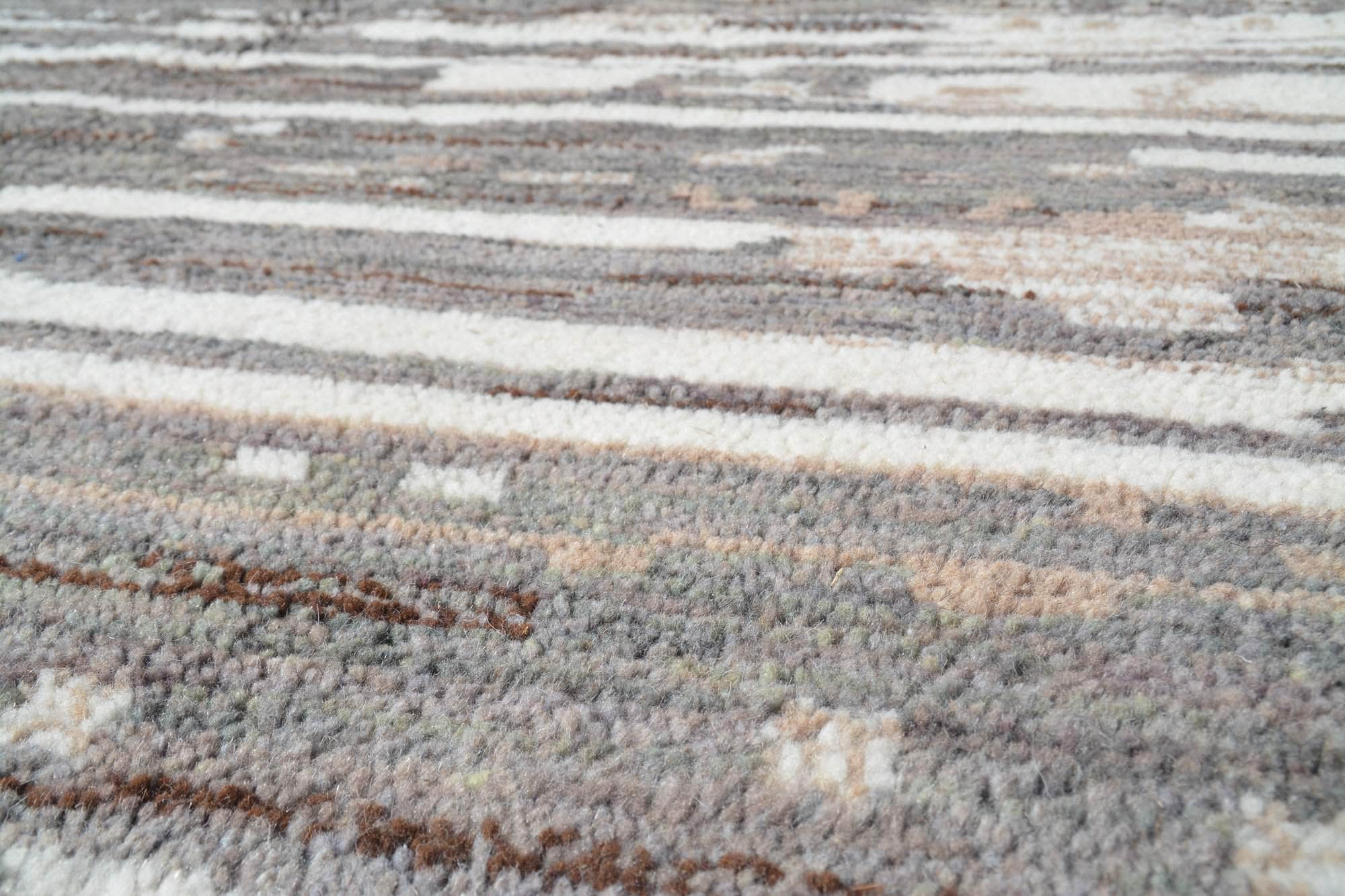 Eclipse (6'3" x 9'2") - Undulating Charcoal & Cream Contemporary Boujad Rug - Image 2
