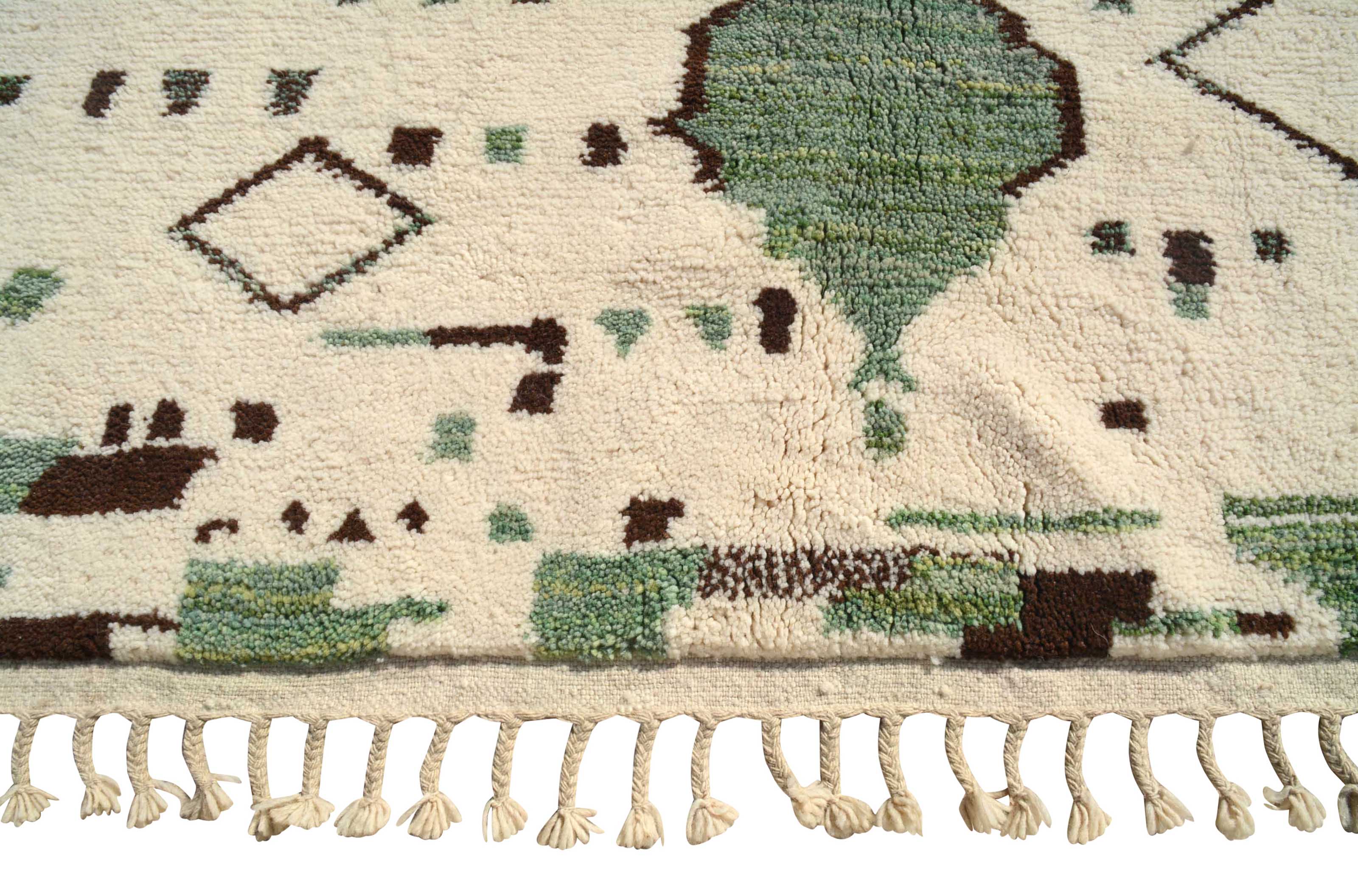 Evergreen (7'0" x 9'2") - Green & Brown Tribal Abstract Azilal Rug - Image 3