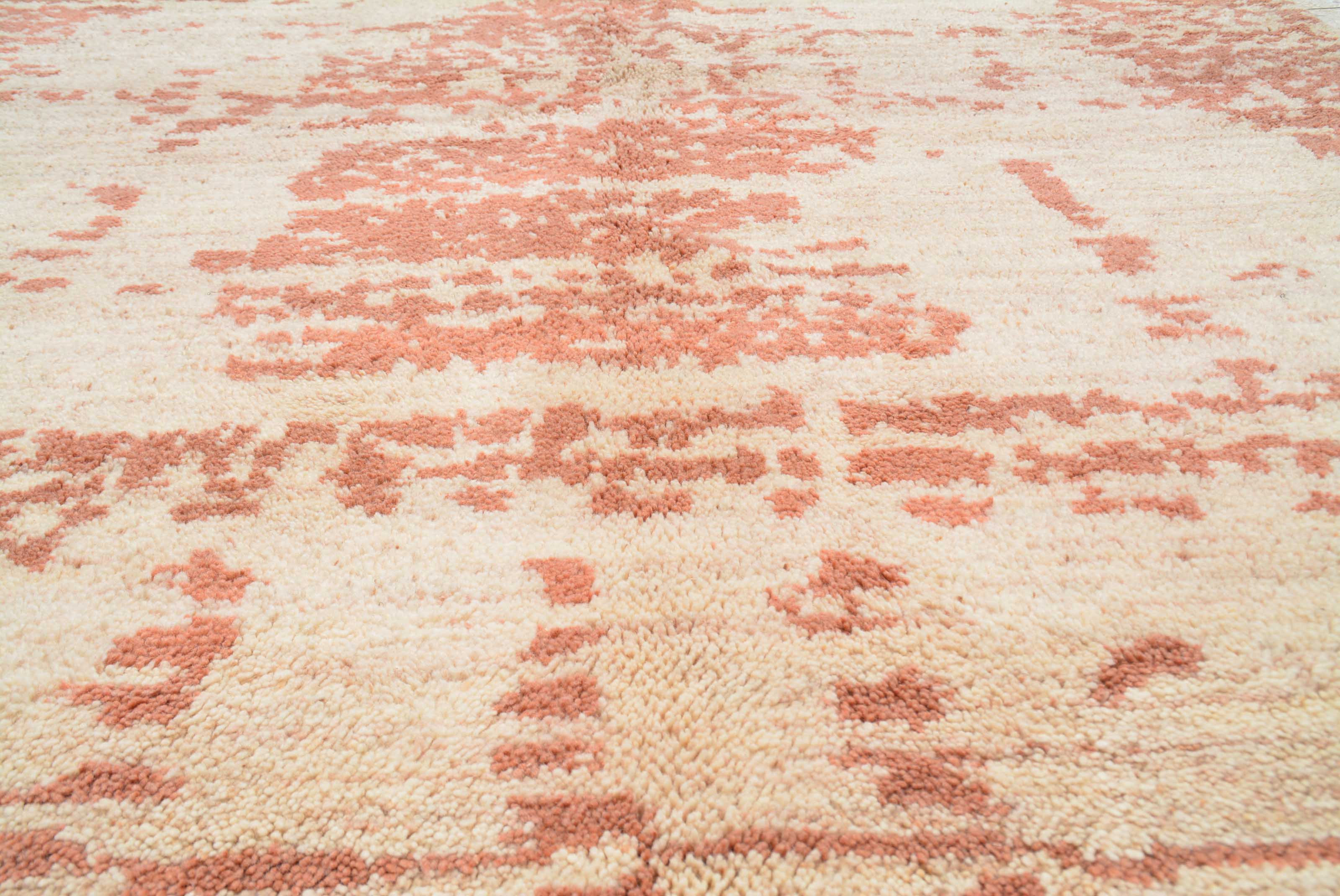 Fyrsta (6'2" x 9'0") - Abstract Distressed Rosy Pink Azilal Rug - Image 2