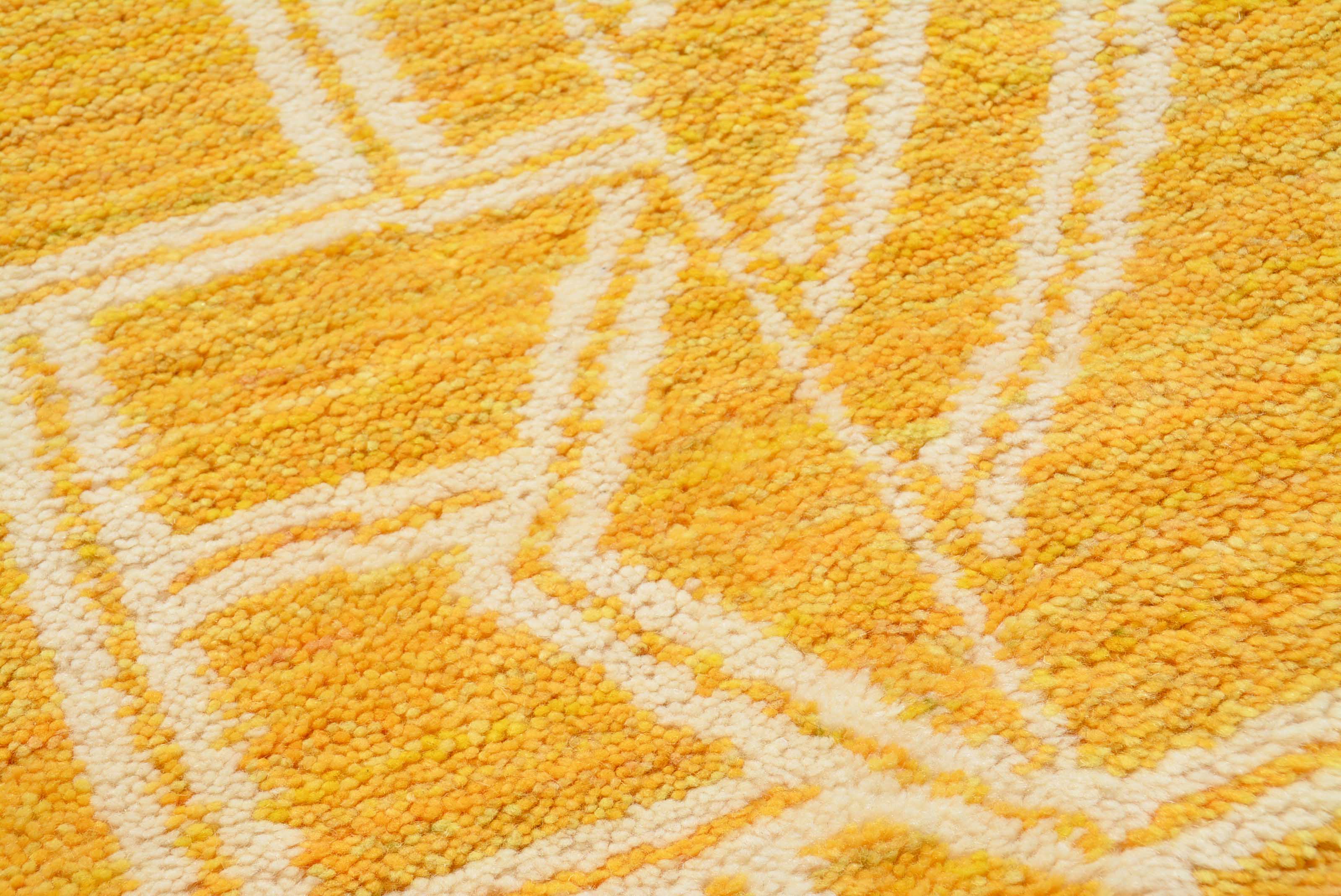 Golden Kuba | Bespoke Saffron & White Kuba-Inspired Azilal Rug - Image 2