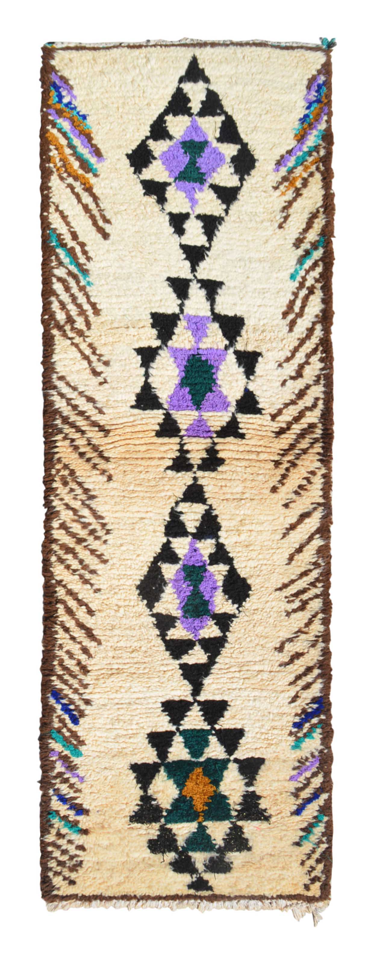 Hold Tight (2'2" x 6'6") – Vintage Purple Accent Geometric Moroccan Runner