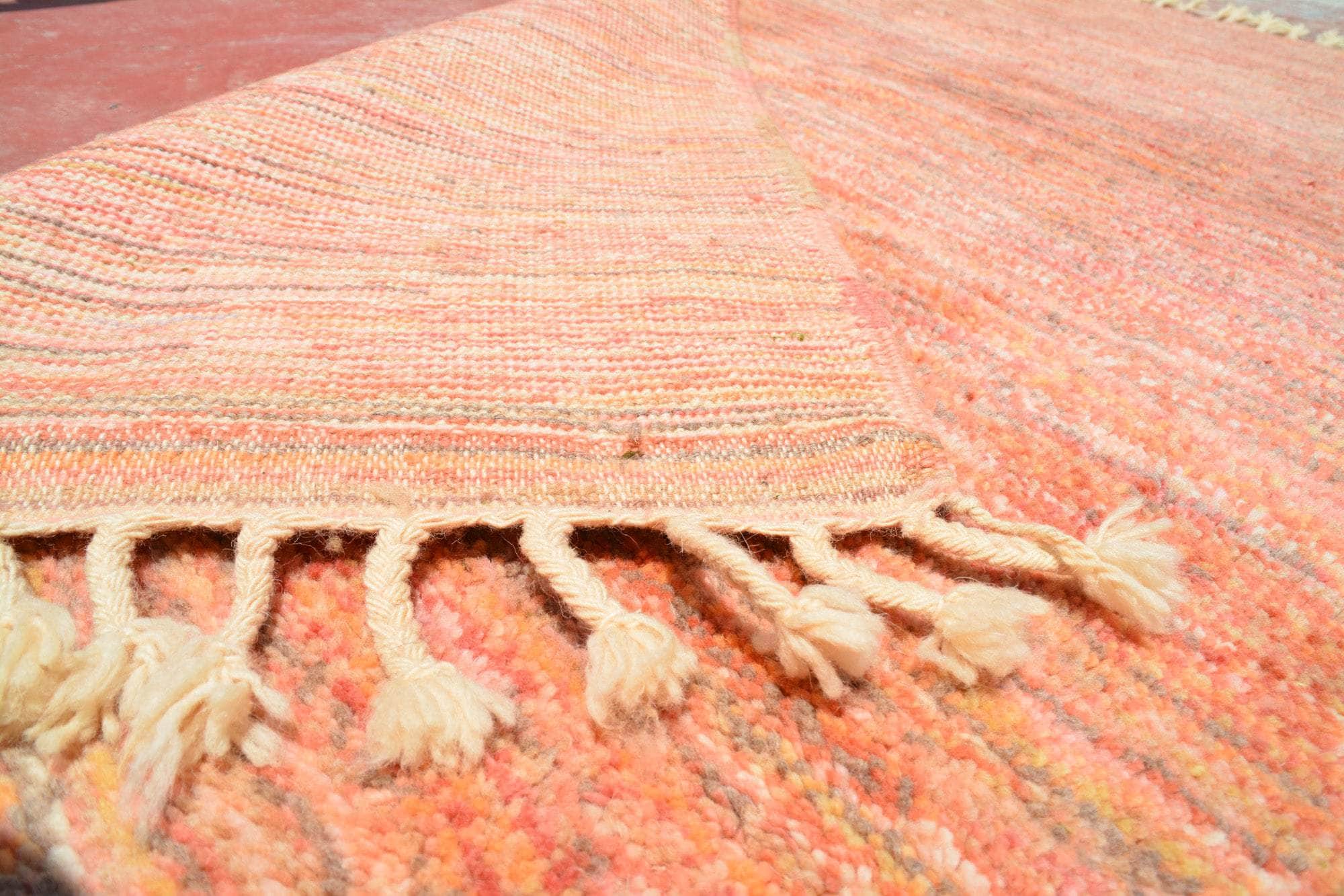 Horizons (4'0" x 5'10") - Subtle Salmon & Peach Layered Blend Rug - Image 4