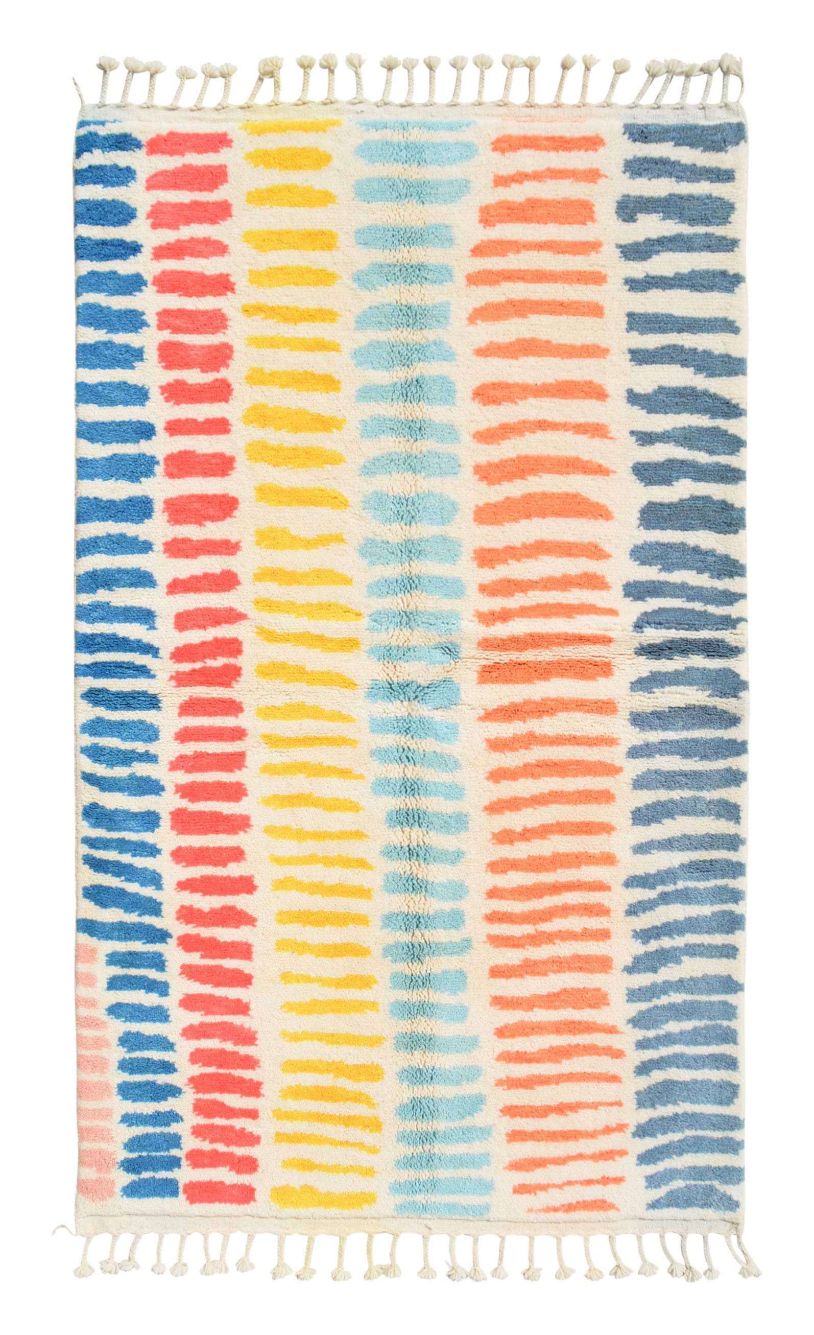 Katie (5'2" x 8'0") - Abstract Multicolor Vertical Brushstroke Azilal Rug