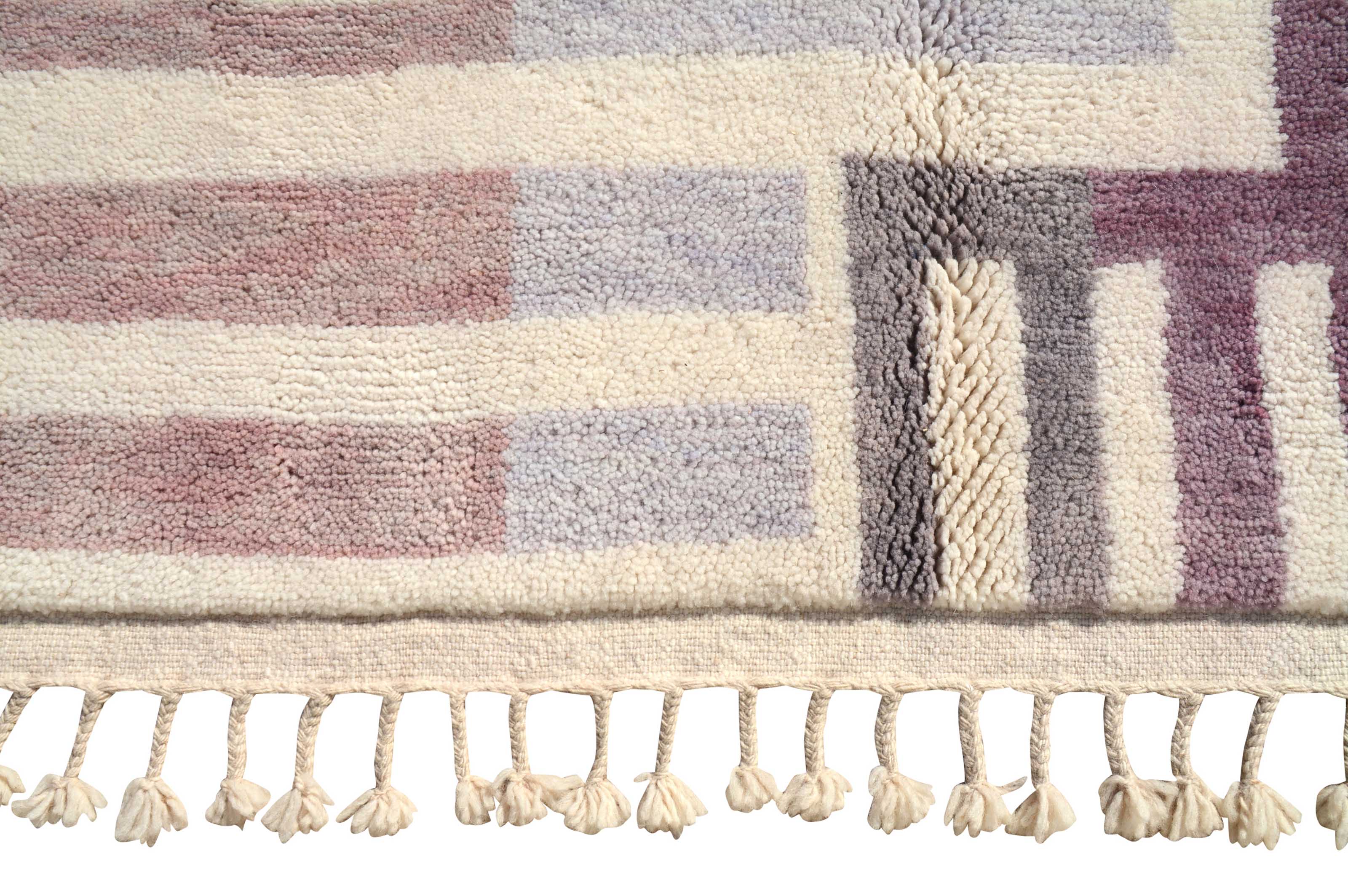 Lavender Lush (8'0" x 10'0") - Geometric Maze Boujaad Rug - Hand-Dyed Wool - Image 3