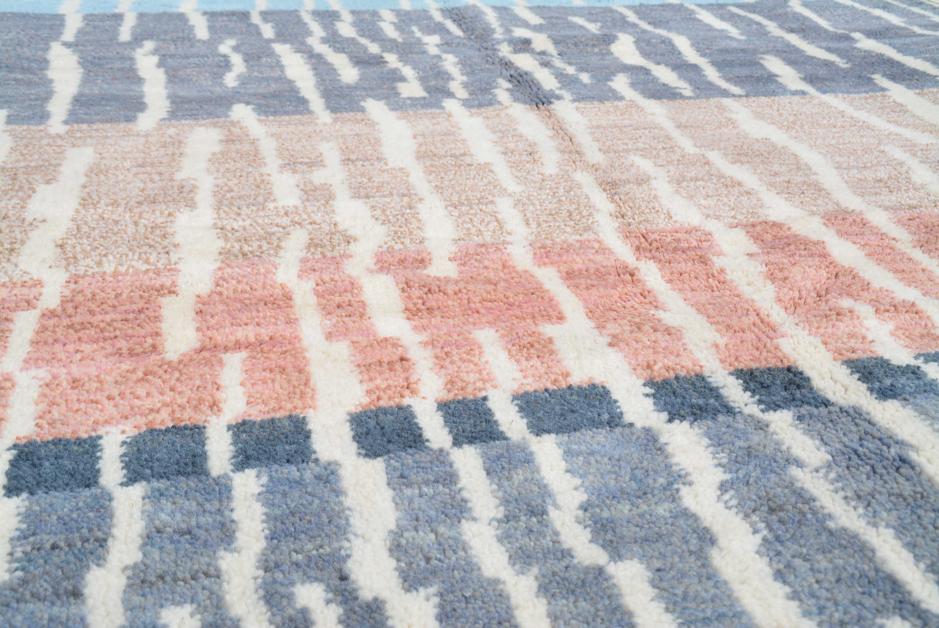 Layered (6'0" x 9'0") - Colorful Striped Azilal Rug - Hand-Dyed Wool - Image 3