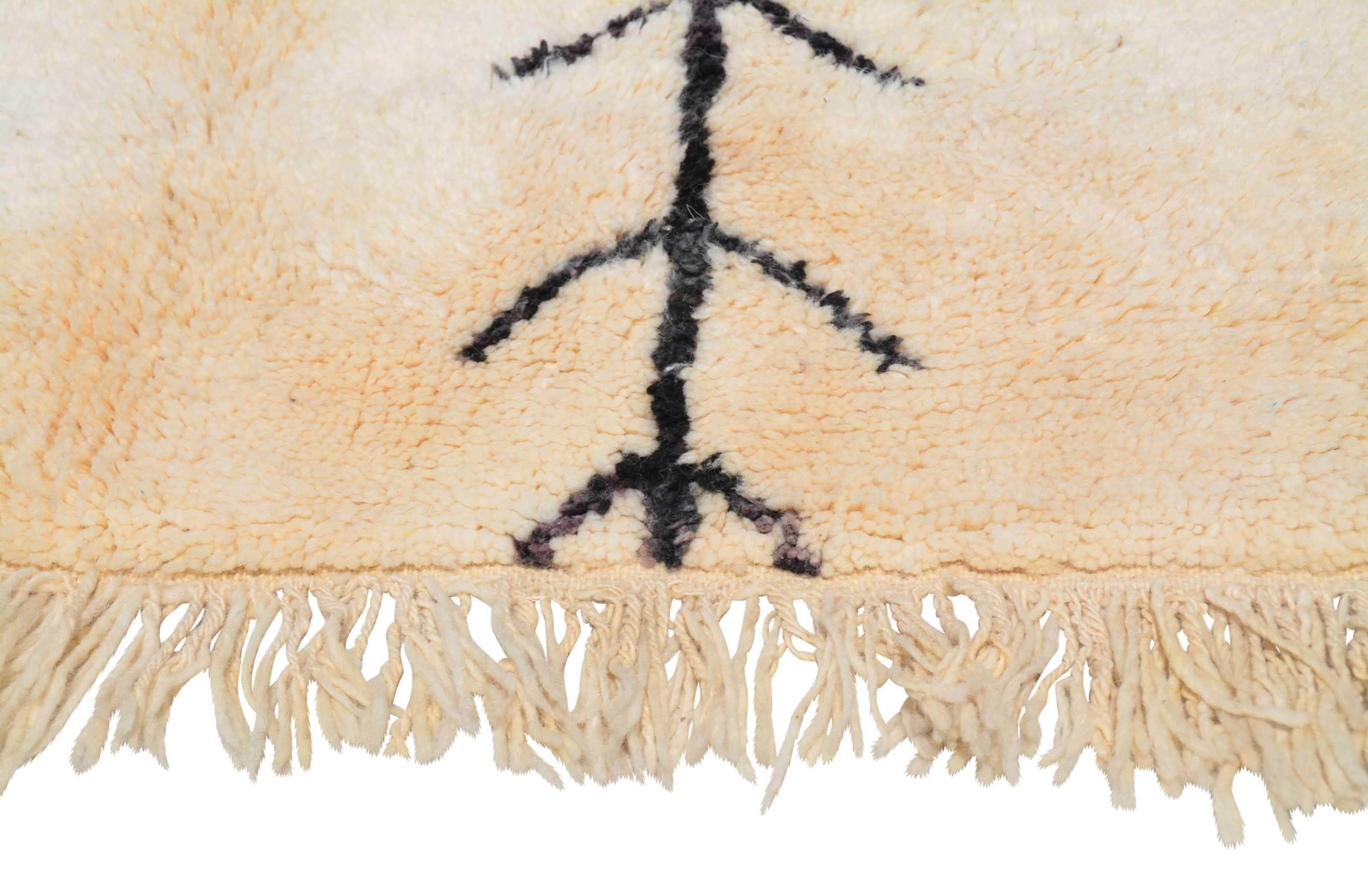 Meet You There (3'10" x 4'5") - Minimalist Blue Abstract Azilal Rug - Image 3