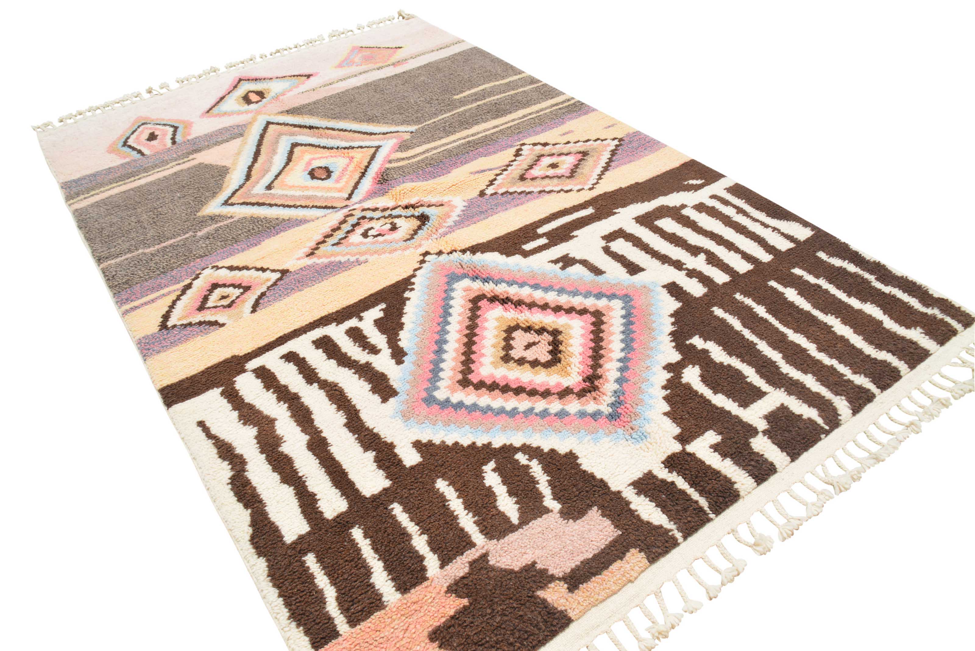 Memories (5'2" x 8'0") - Abstract Pastel & Earthy Collage Azilal Rug - Image 5