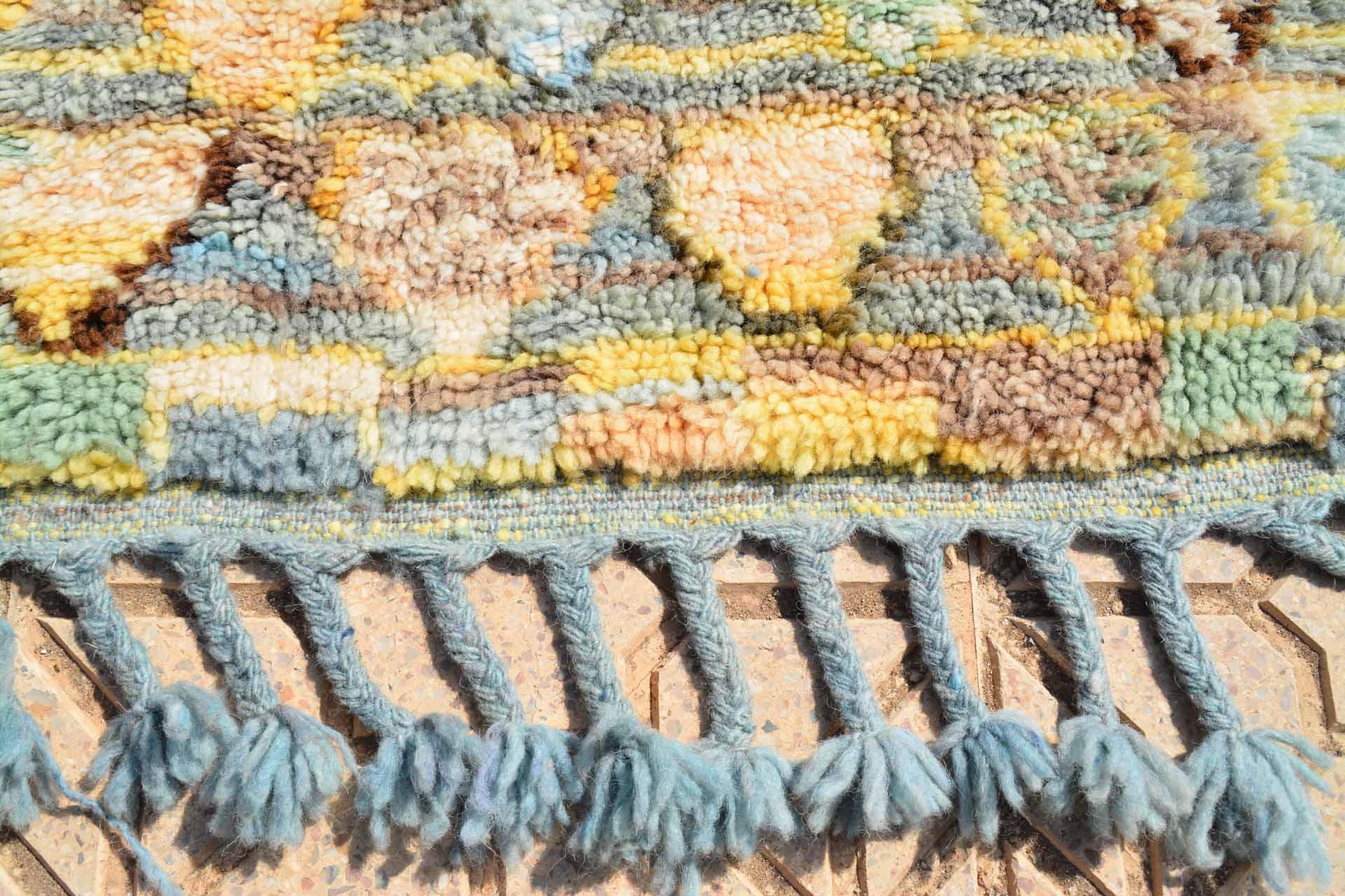 Morning Glory (4' x 6'2") - Colorful Stained Glass Diamond Azilal Rug - Image 4