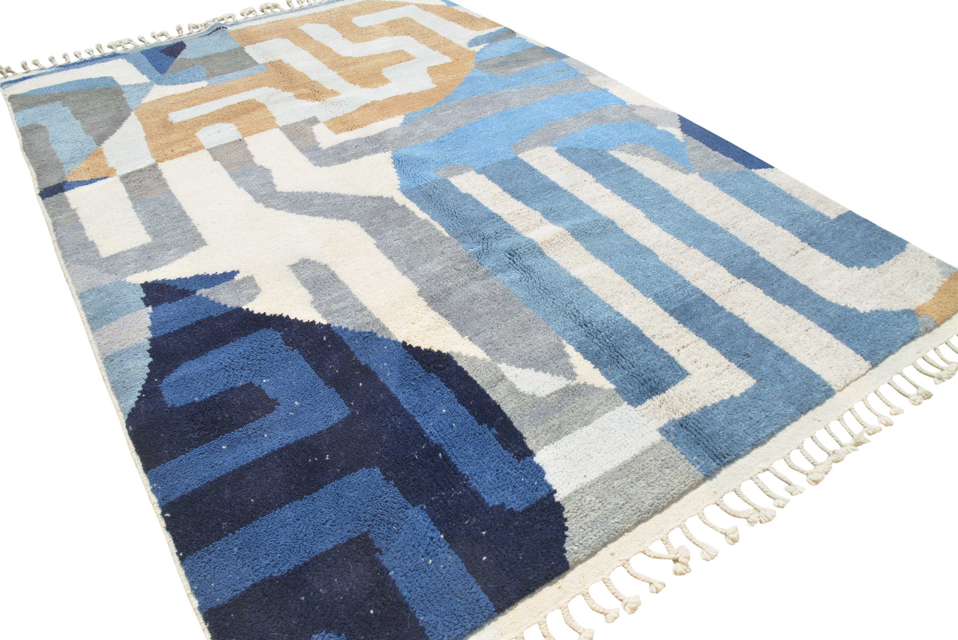 Mystic River (6'0" x 9'0") - Abstract Geometric Moroccan Rug - Hand-Dyed Wool - Image 2