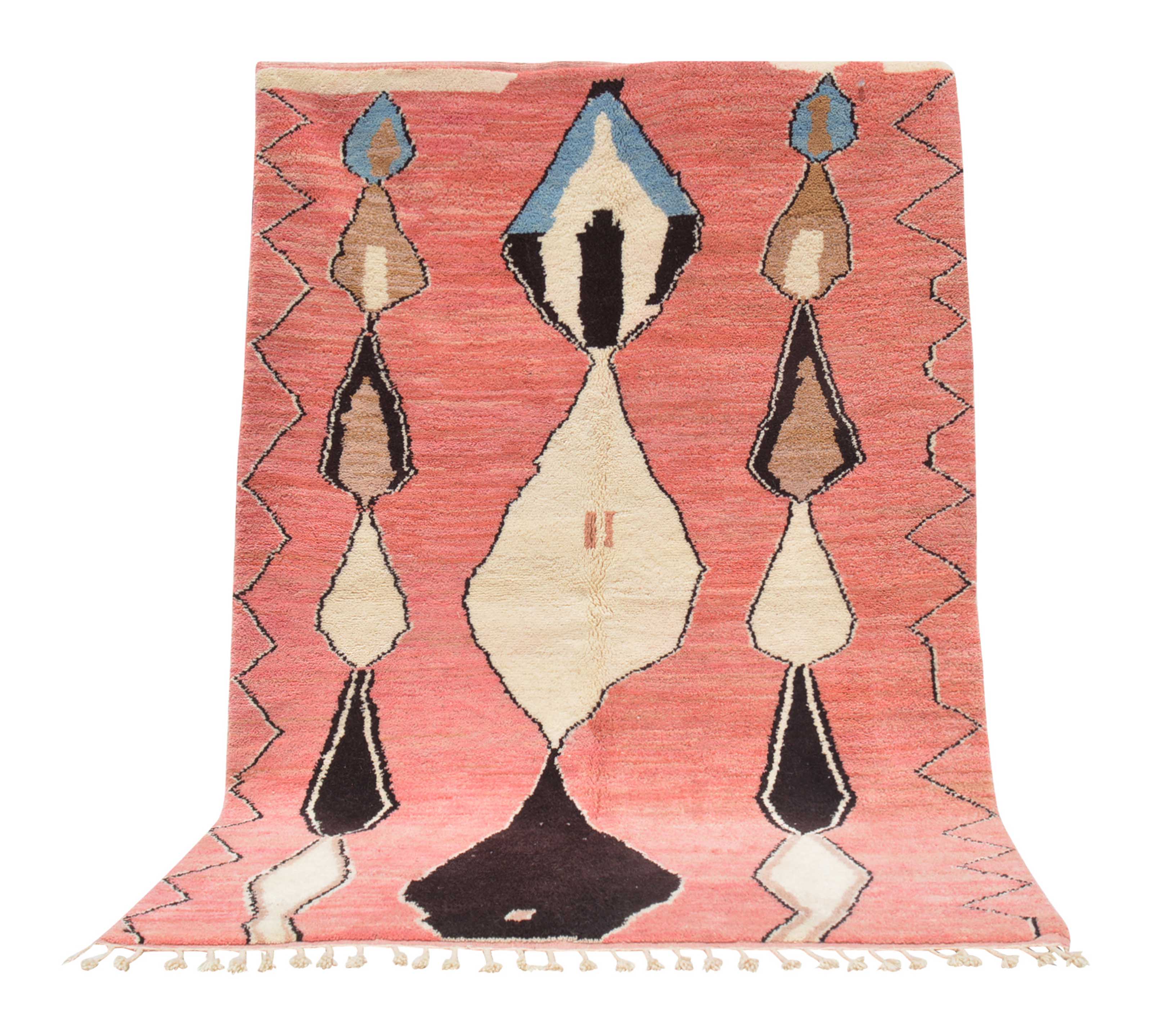 Never Break II (6'0" x 8'10") - Abstract Pink & Black Tribal Totem Azilal Rug - Image 6