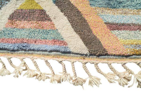 Ouja (4' x 6') - Vibrant Rainbow Diamond Striped Moroccan Rug - Image 3