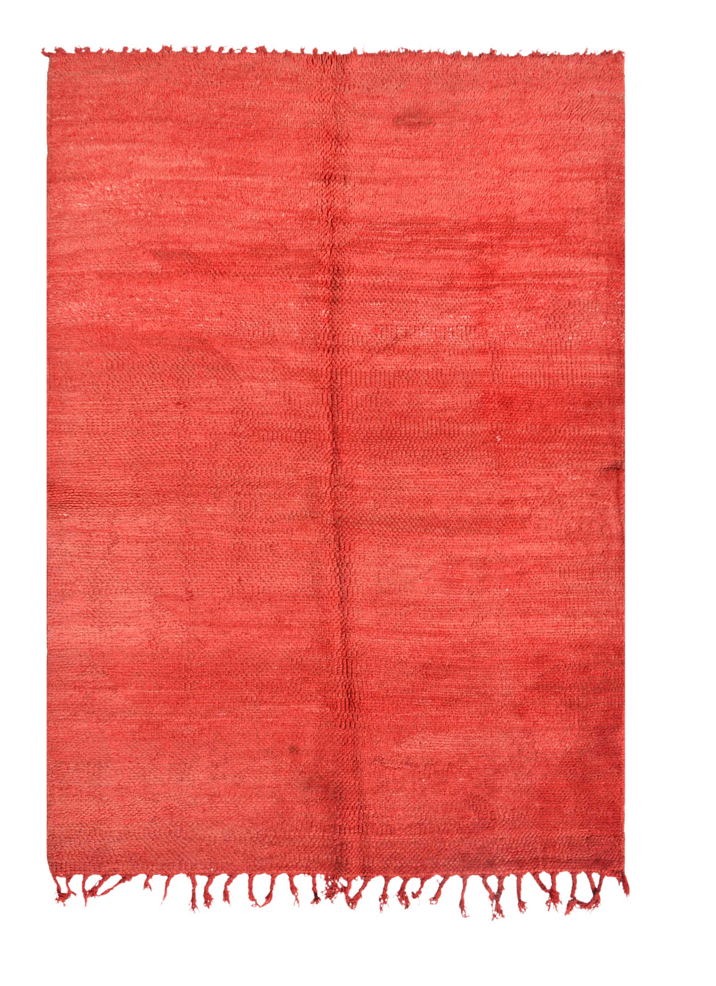 Red Blush (4'9" x 6'9") – Vintage Solid Crimson Moroccan Area Rug