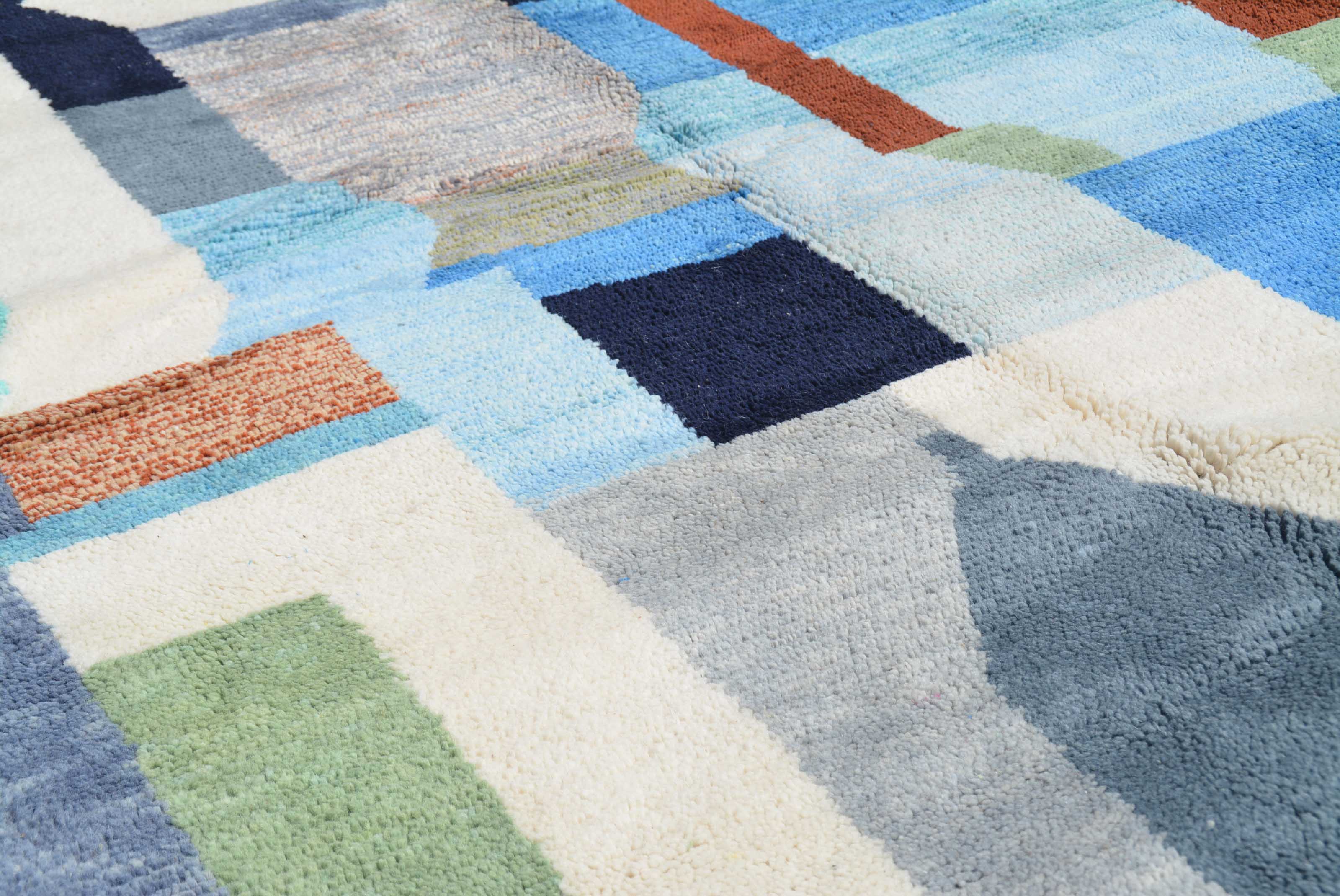 Riptide (7'10" x 10'0") - Coastal Azilal Area Rug - Hand-Dyed Wool - Image 3