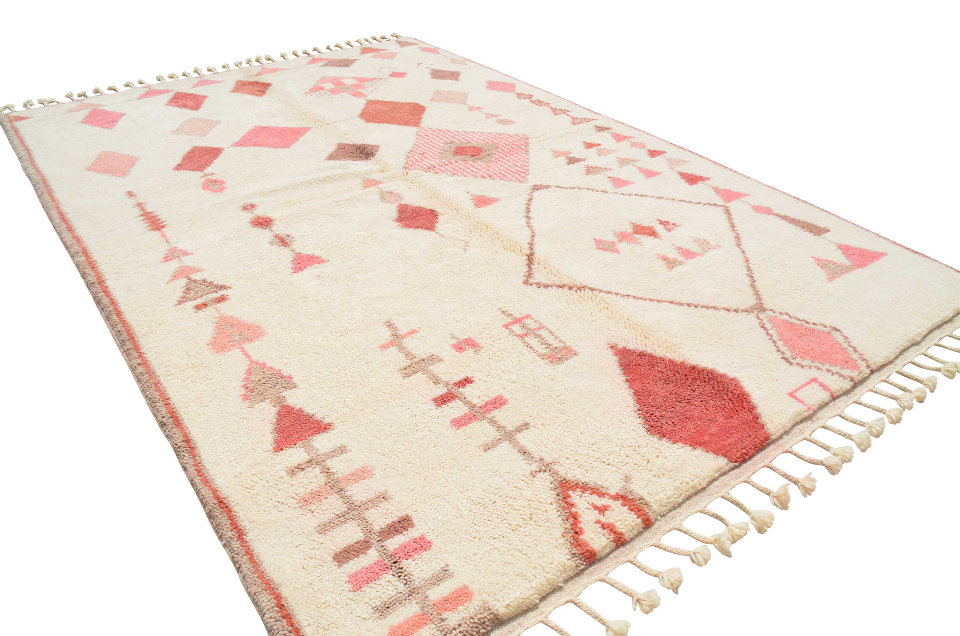 Rise II (6'0" x 8'10") - Abstract Pink & Rust Floating Symbol Azilal Rug - Image 5