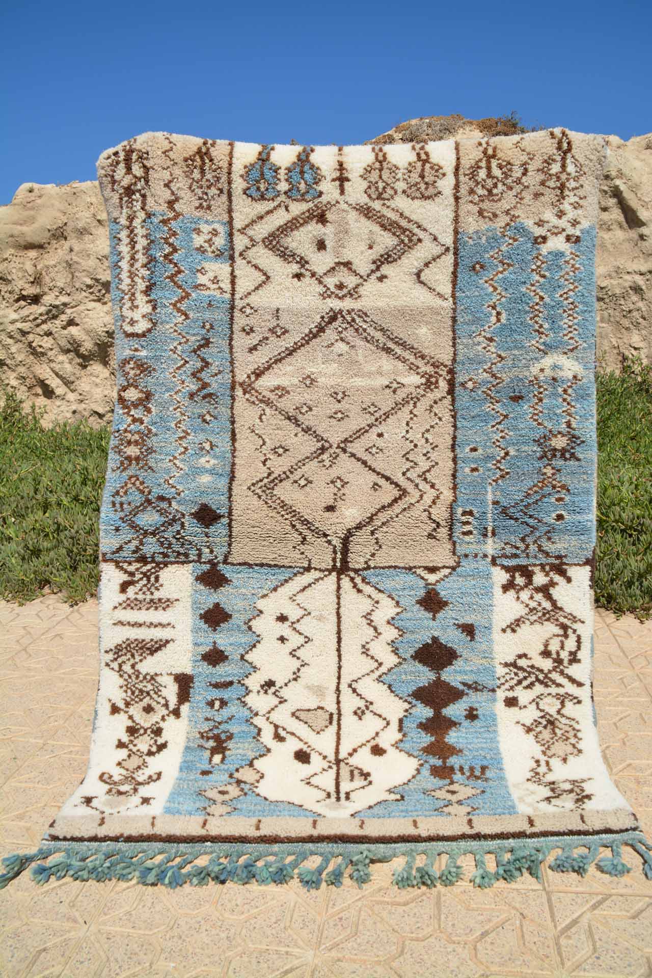 Seaside | Bespoke Light Blue & Sand Azilal Rug - Image 6