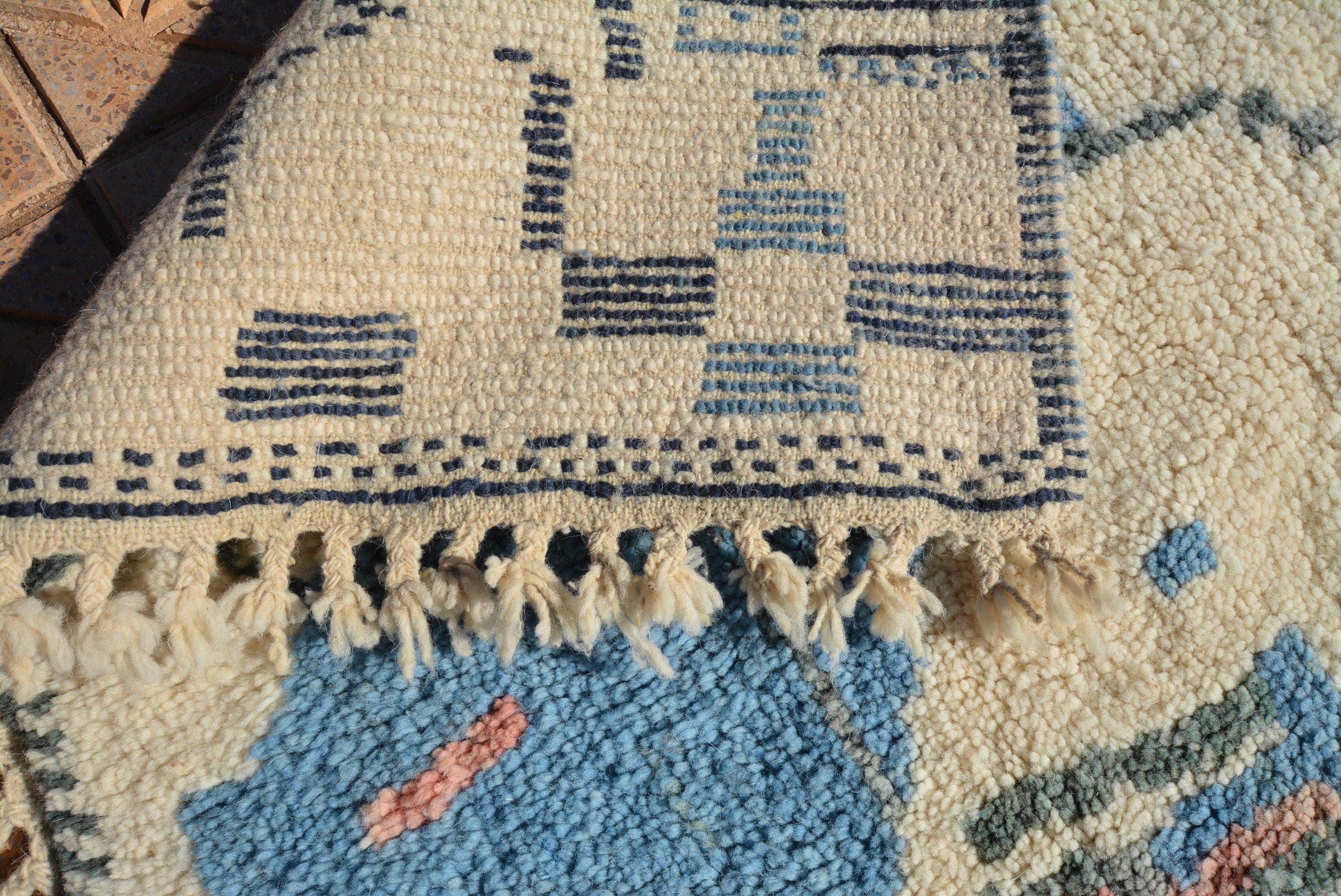 Soraya | Bespoke Azure Abstract Azilal Rug - Image 3