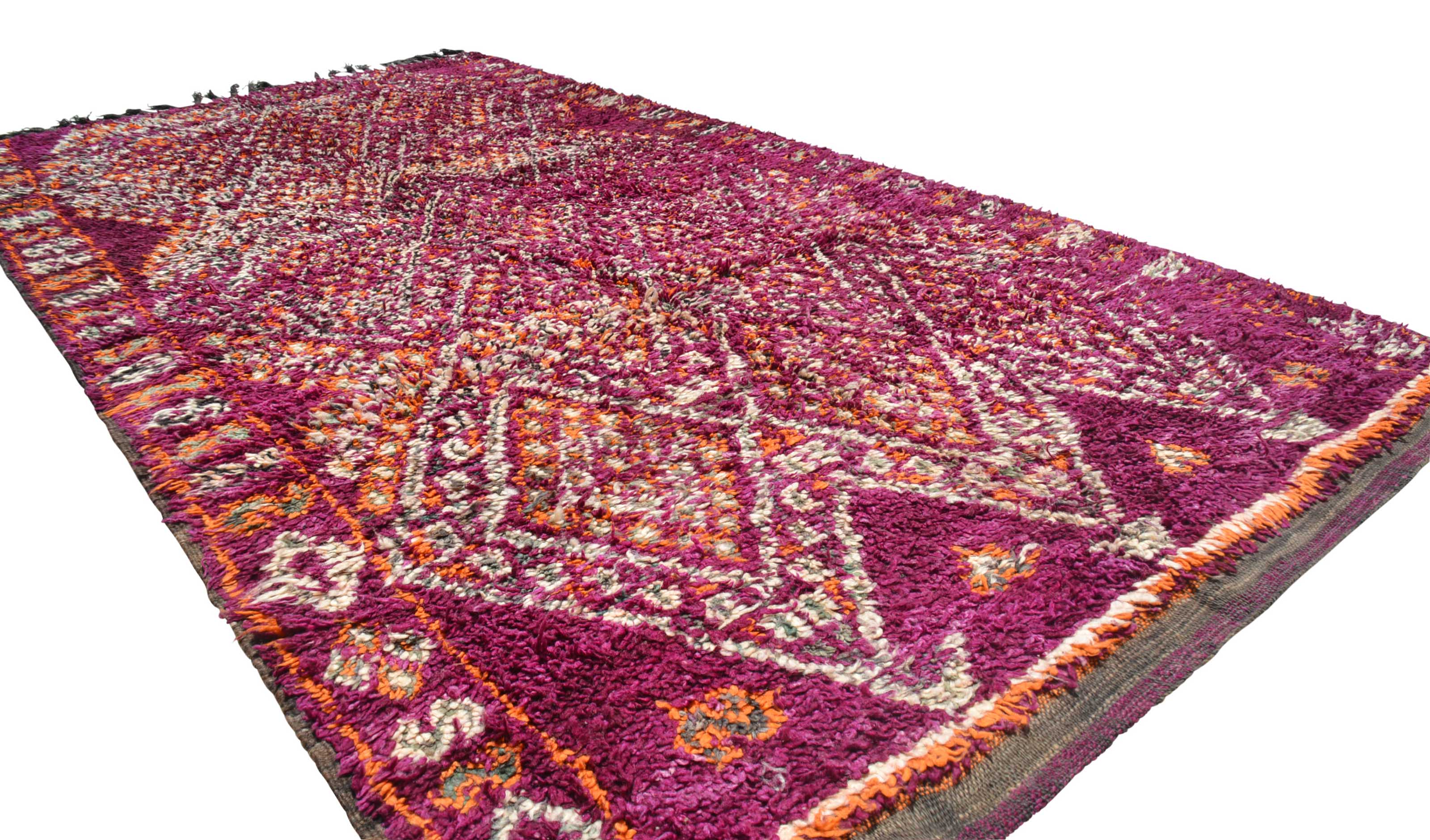 Strawberry Fields (5'9" x 11') – Vintage Magenta Geometric Boujaad Moroccan Area Rug - Image 5