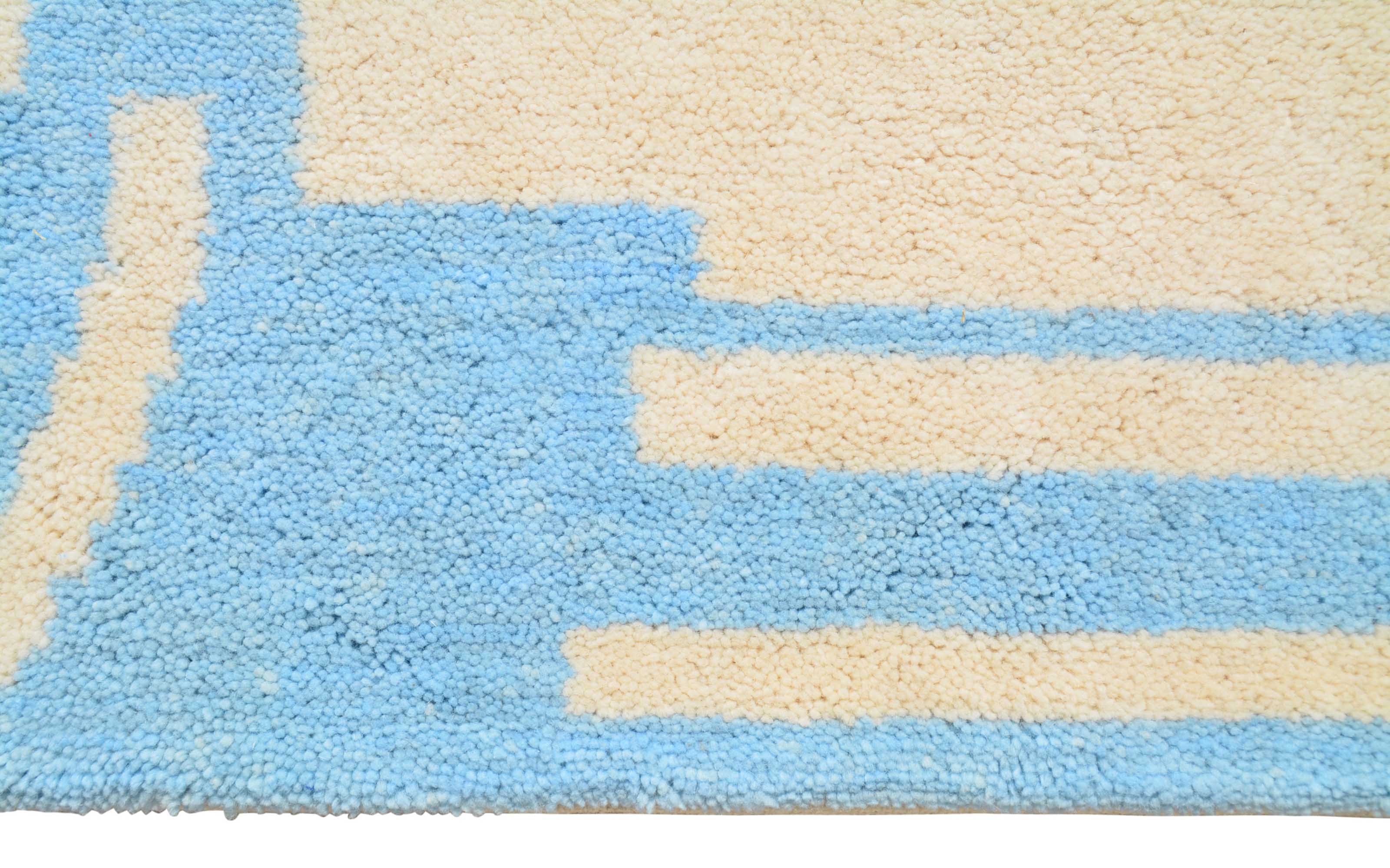 Summer Sky (6'0" x 8'10") - Abstract Coastal Moroccan Rug - Hand-Dyed Wool - Image 4