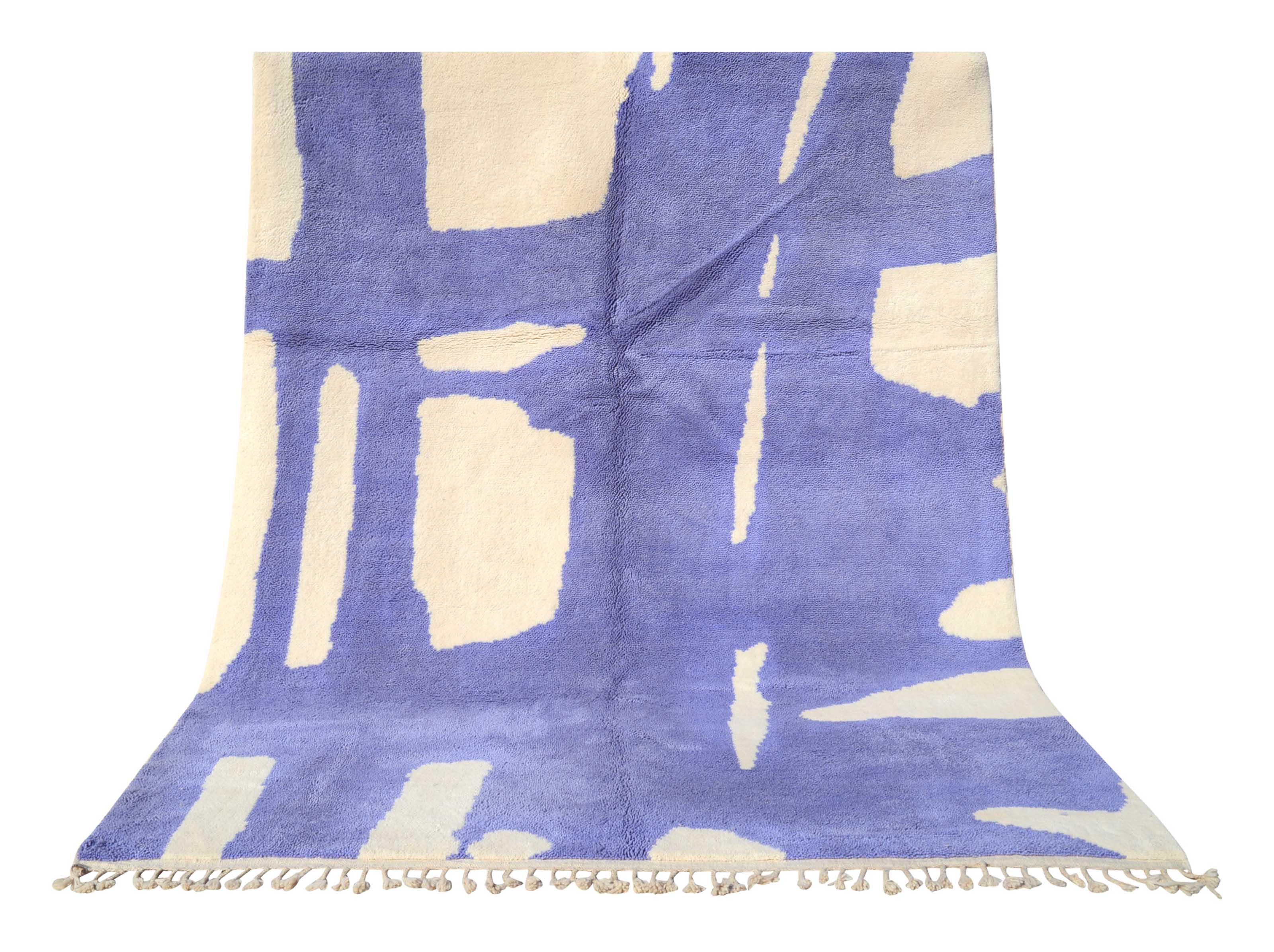 Velvet Dreams (8'0" x 10'0") - Abstract Purple Boujaad Rug - Hand-Dyed Wool - Image 6