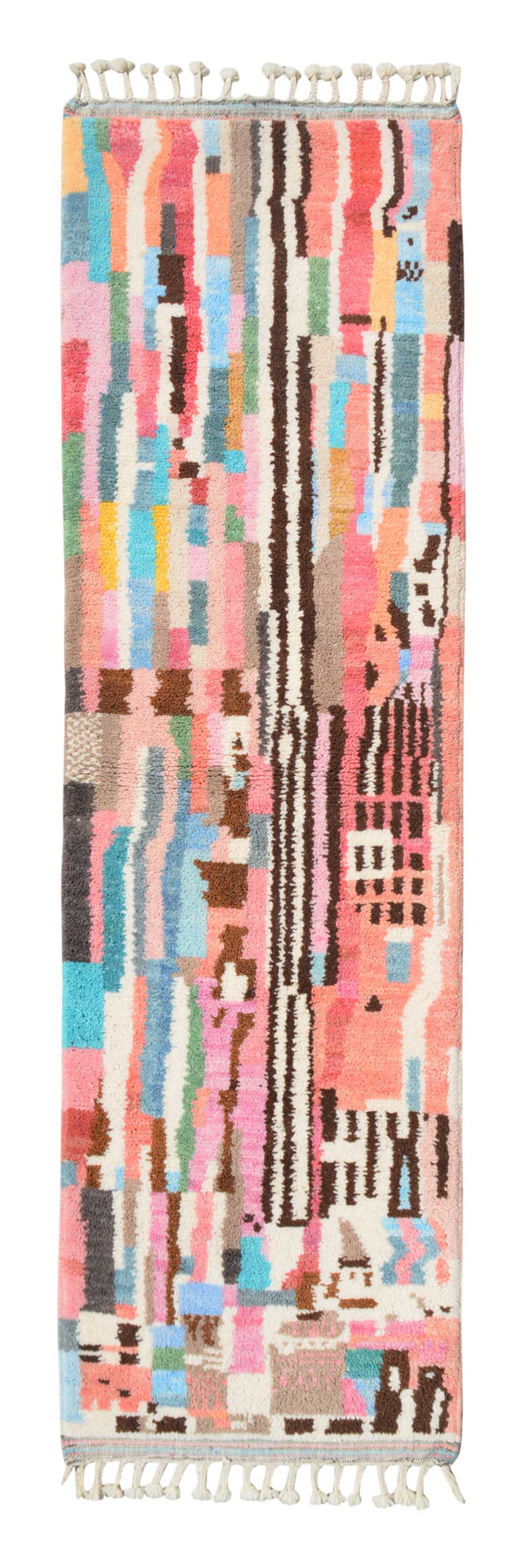 Vibrant Path (2'4" x 8'2") - Colorful Azilal Runner - Hand-Dyed Wool