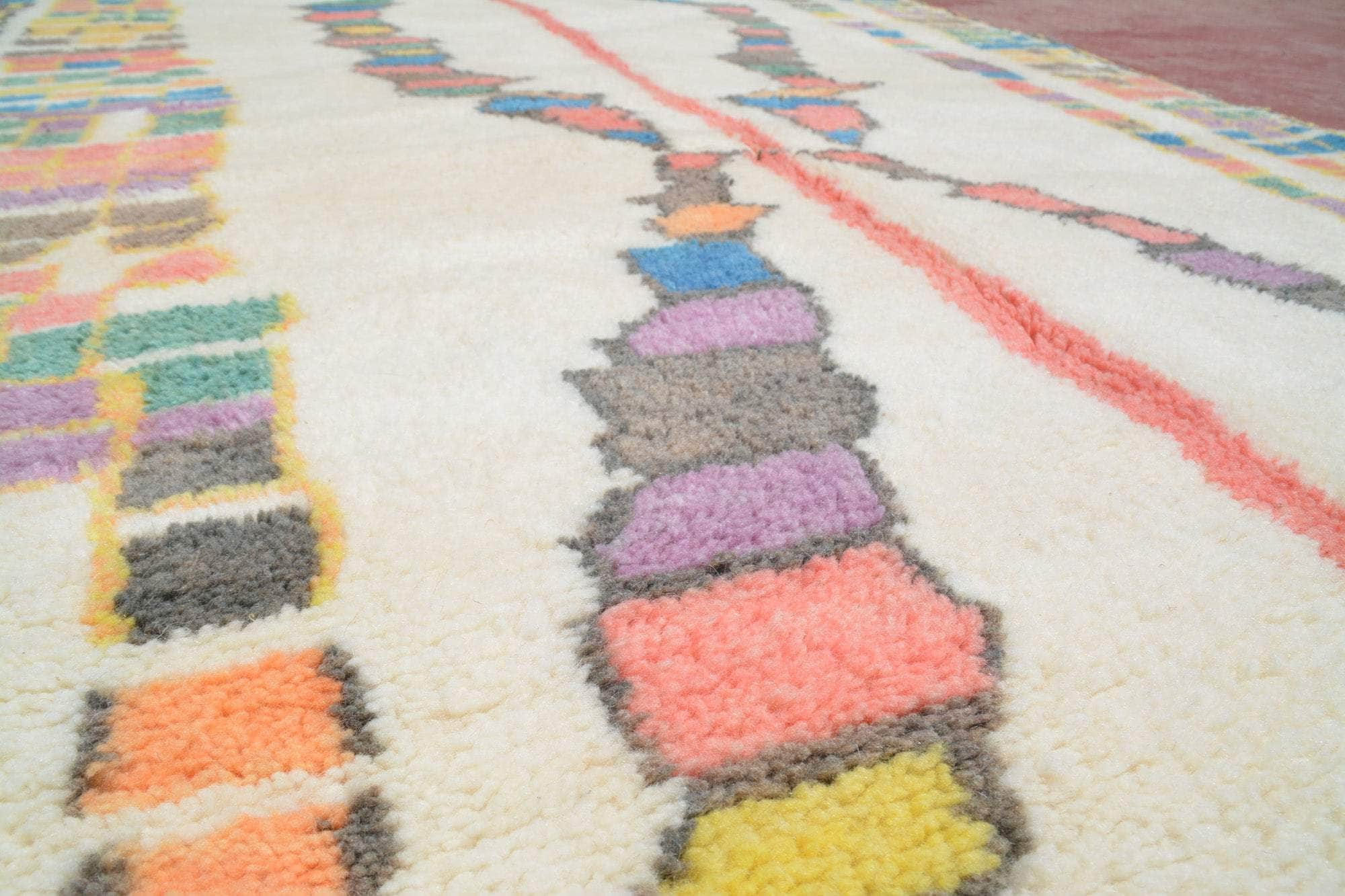 Wandered (5'0" x 8'0") - Multi-Color Geometric Pixelated Azilal Rug - Image 2