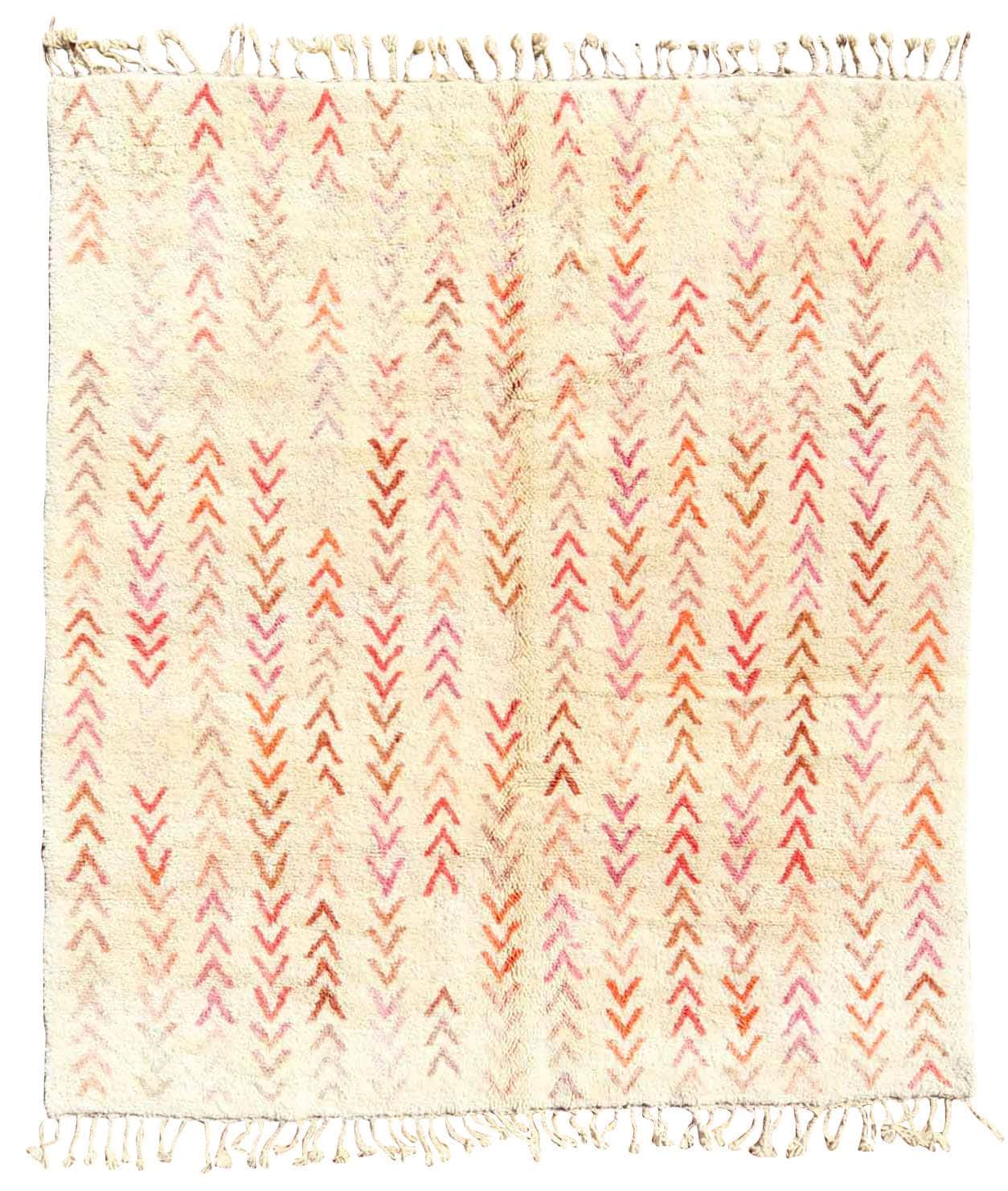 Zara - Custom Abstract Pink & Coral Arrow Handmade Moroccan Rug